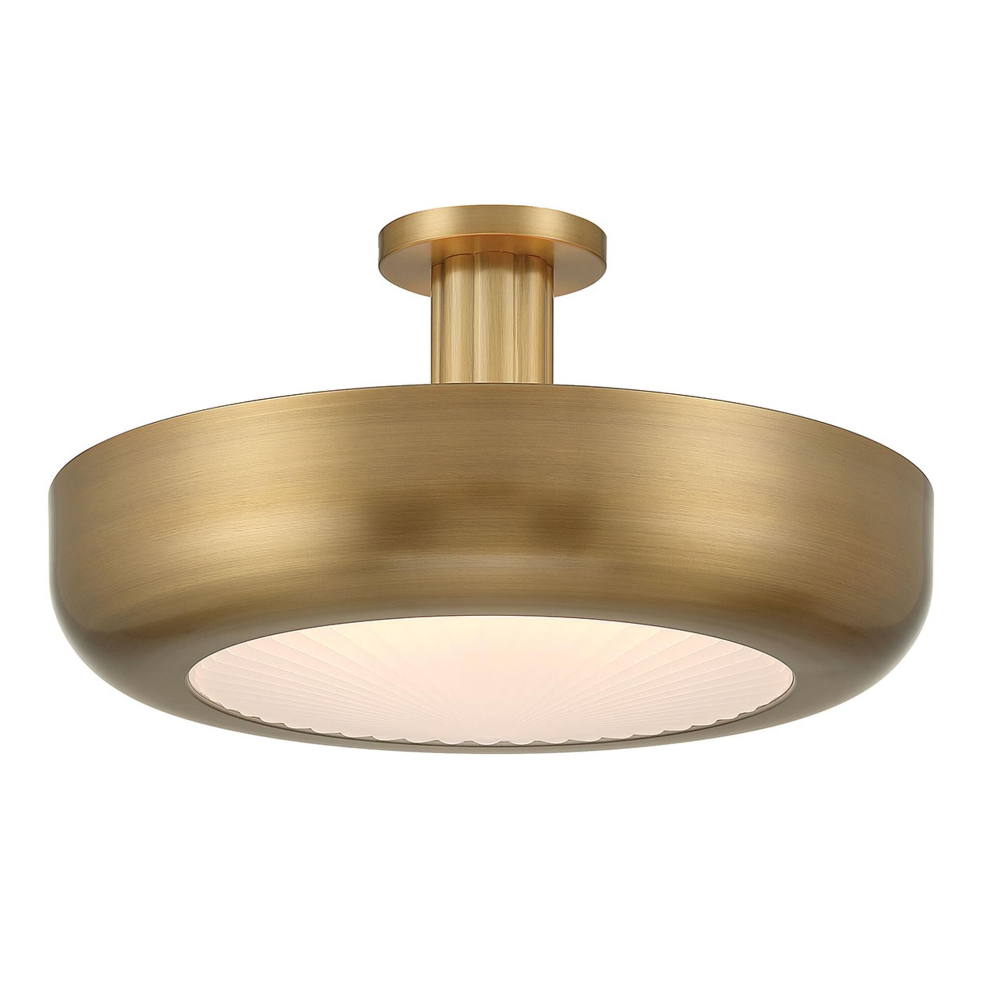 Shown in Antique Brass finish and Etched glass