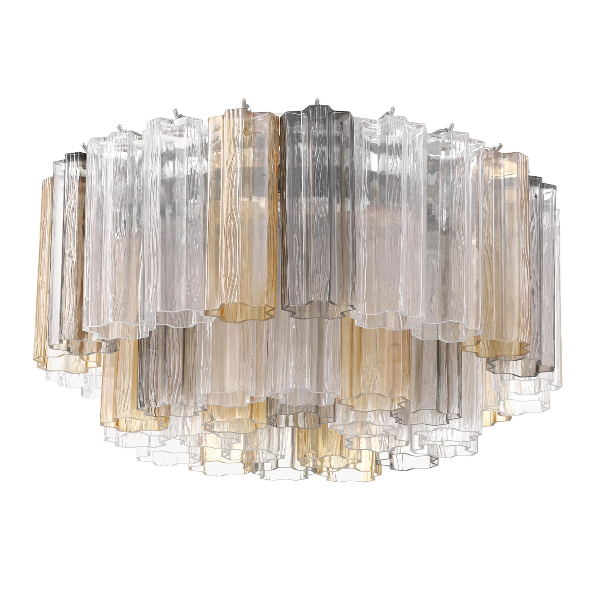 Shown in Polished Chrome finish and Tronchi Autumn glass