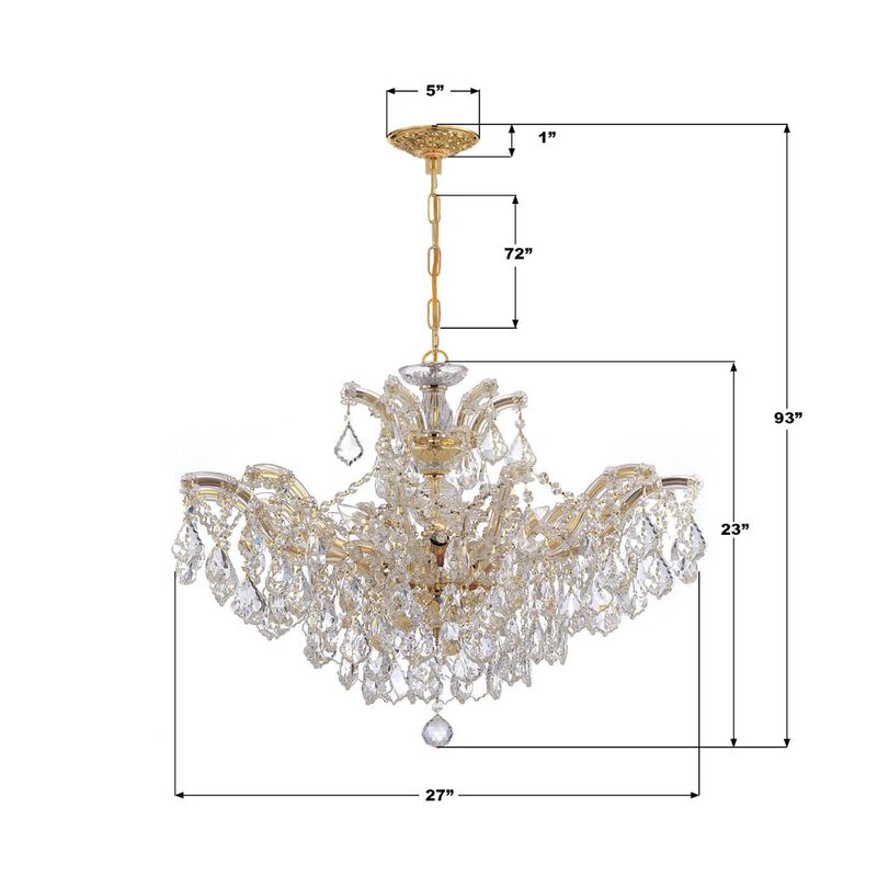 Maria Theresa 27 Inch 6 Light Chandelier by Crystorama