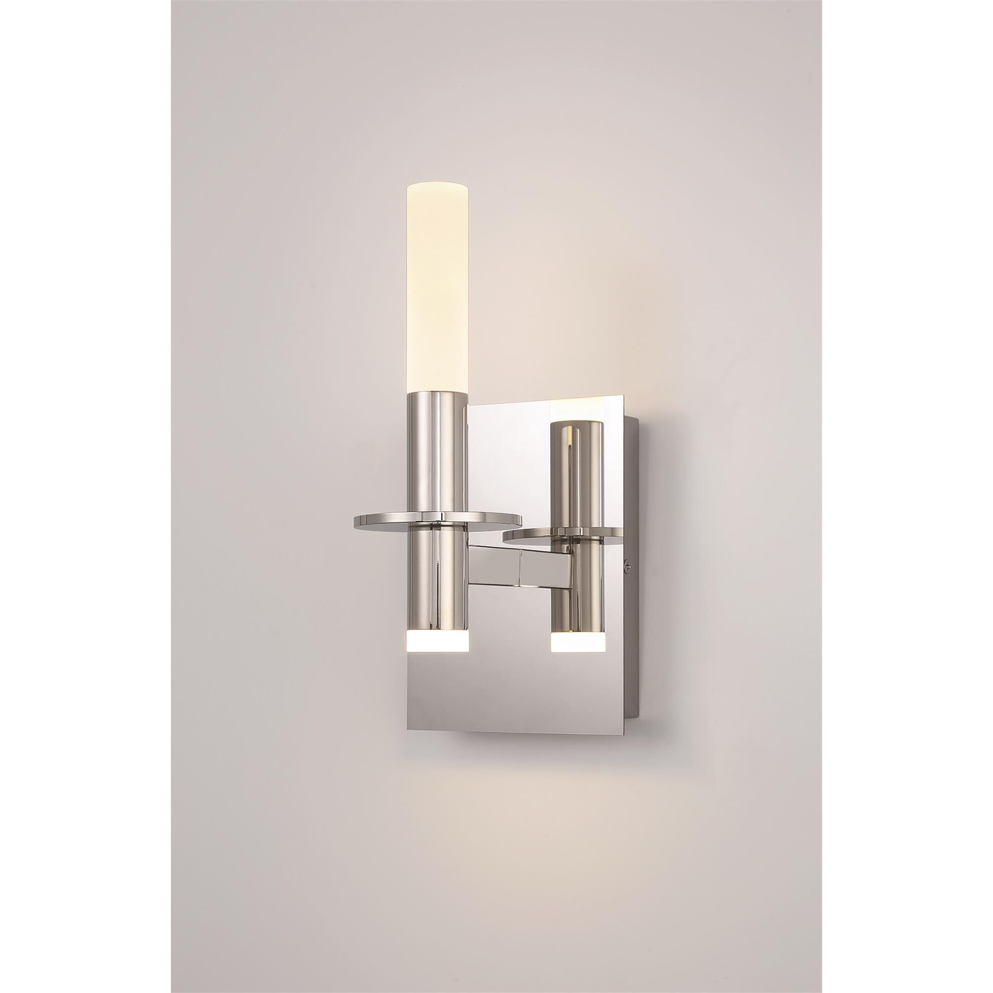 Shown in Polished Nickel finish and Frosted White Acrylic glass
