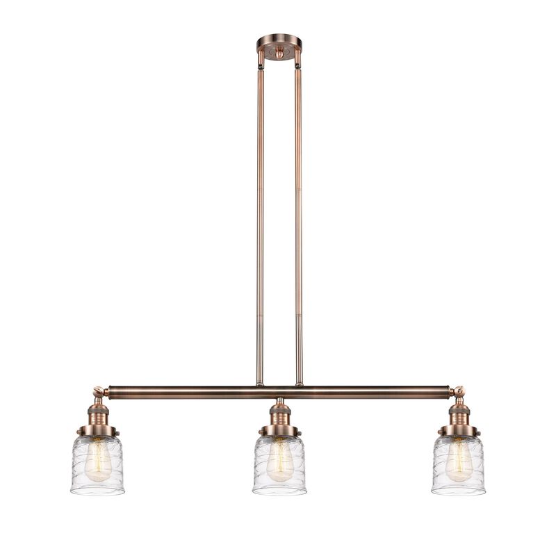 Bruno Marashlian Small Bell 36 Inch 3 Light Linear Suspension Light by Innovations Lighting