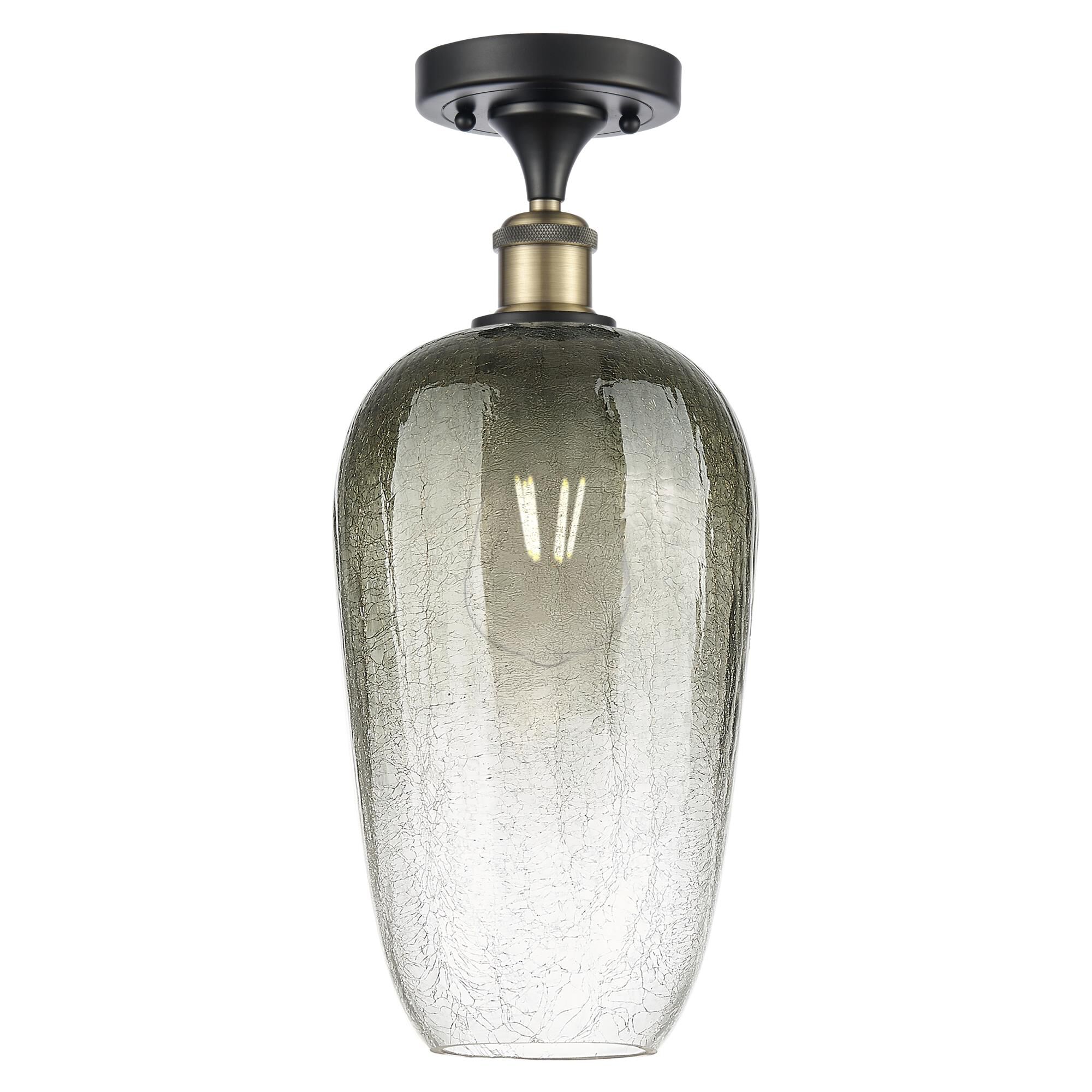 Shown in Black Antique Brass finish and Slate glass