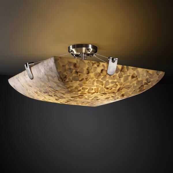 Alabaster Rocks! 27 Inch 6 Light Semi Flush Mount by Justice Design Group