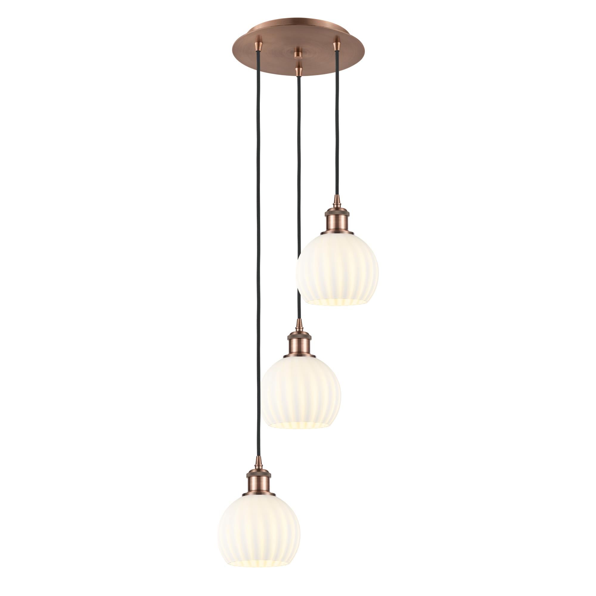 Bruno Marashlian White Venetian Multi Light Pendant by Innovations Lighting