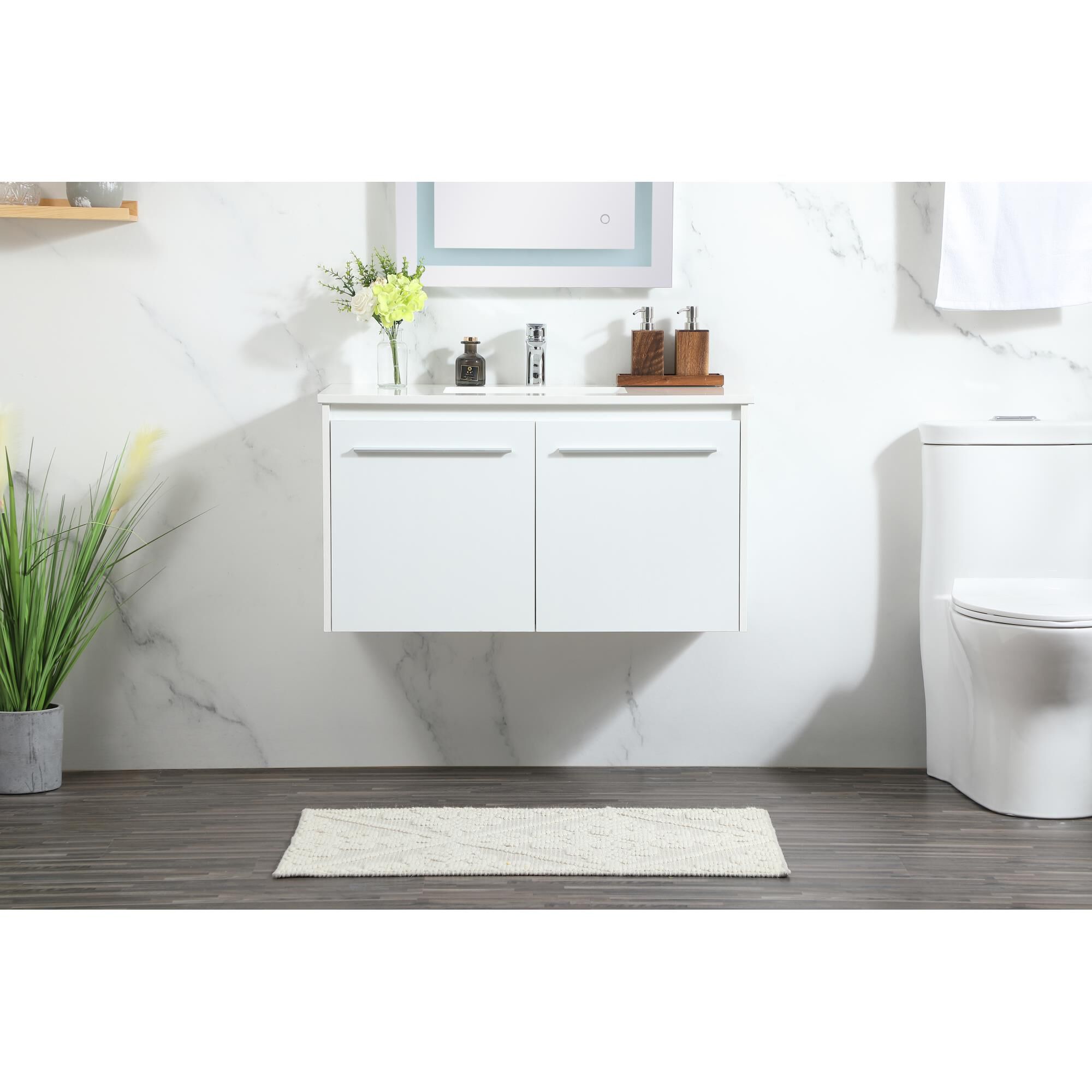 Shown in White finish