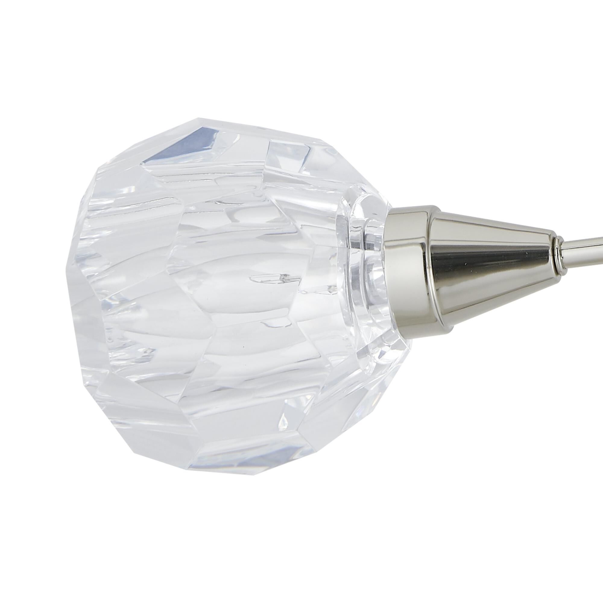 Shown in Polished Nickel finish and Clear glass