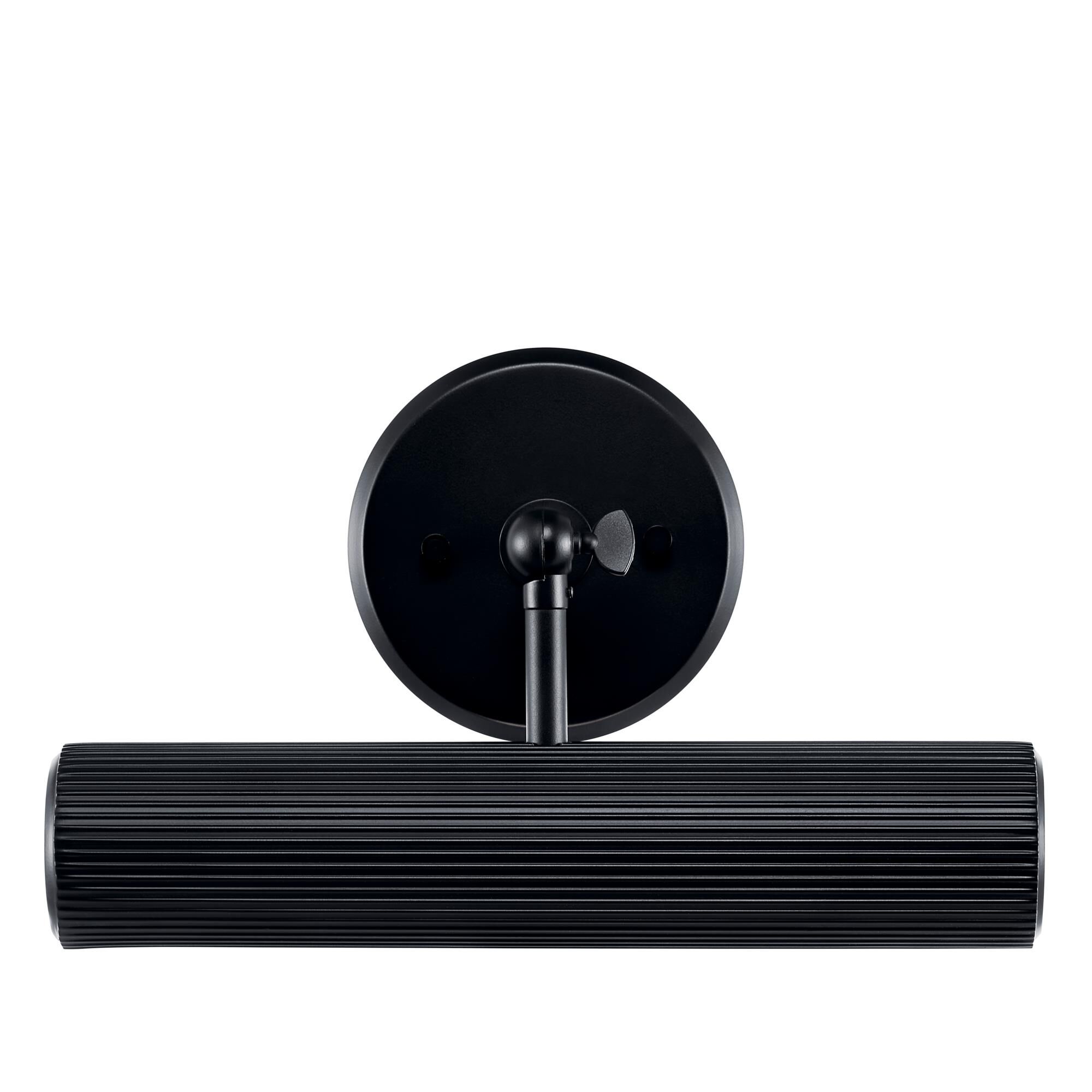 Shown in Black finish and Metal, Cylinder and Ribbed shade