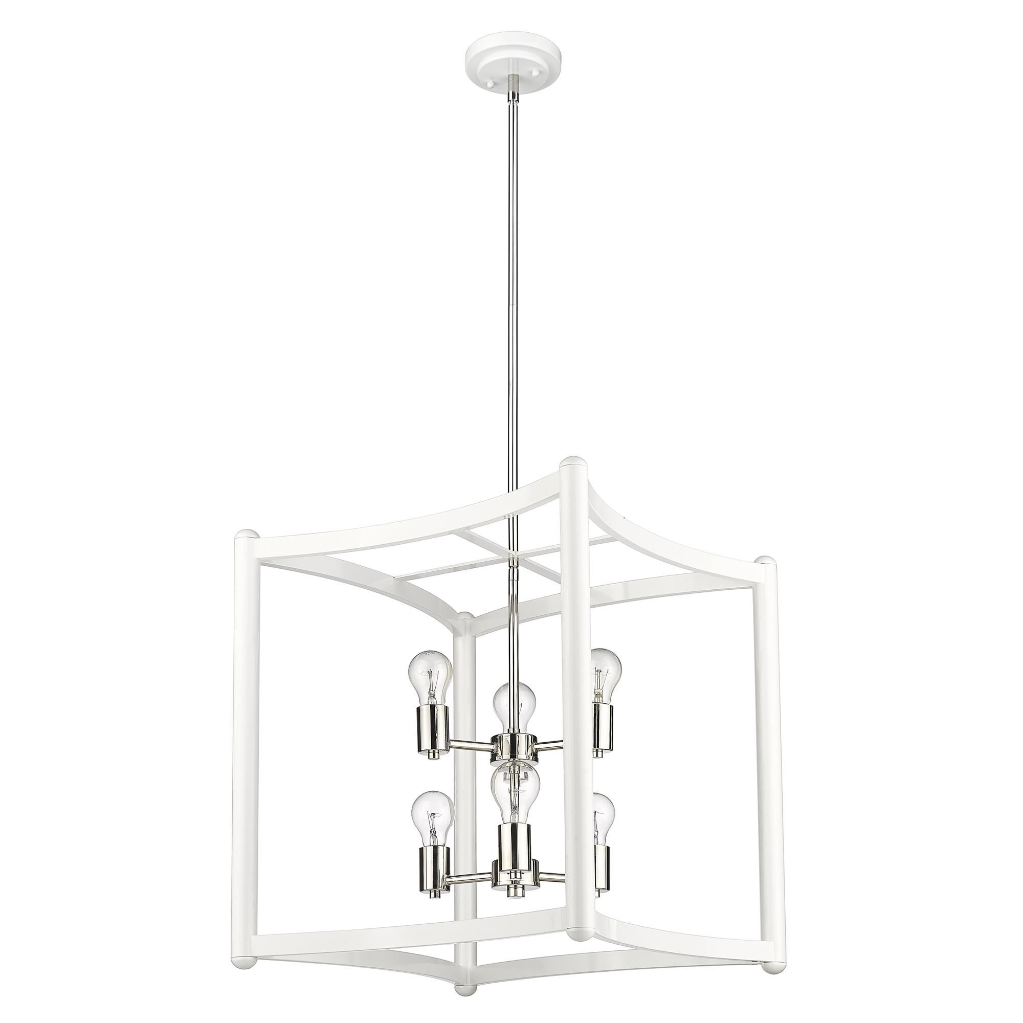 Shown in White With Polished Nickel Cluster finish
