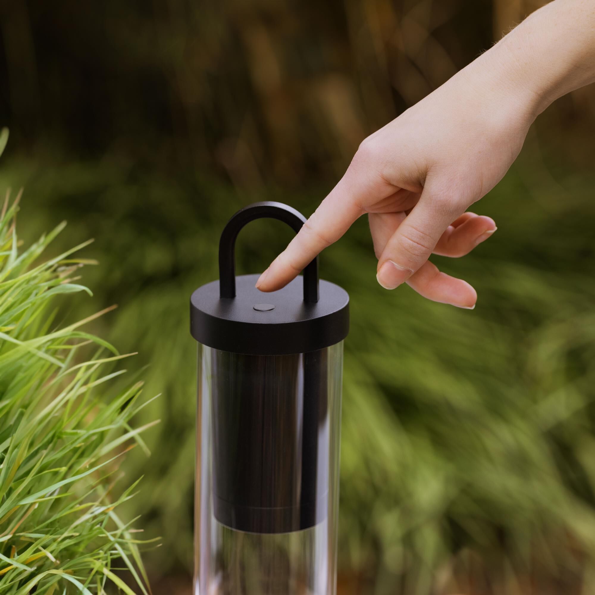 Shown in Black finish and Clear glass