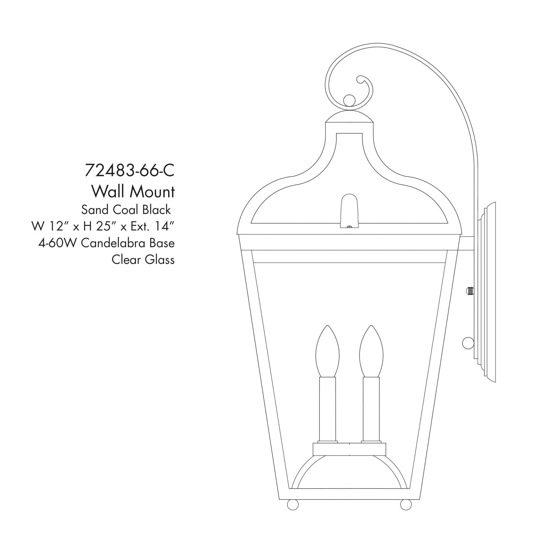 Shown in Sand Coal finish and Clear glass