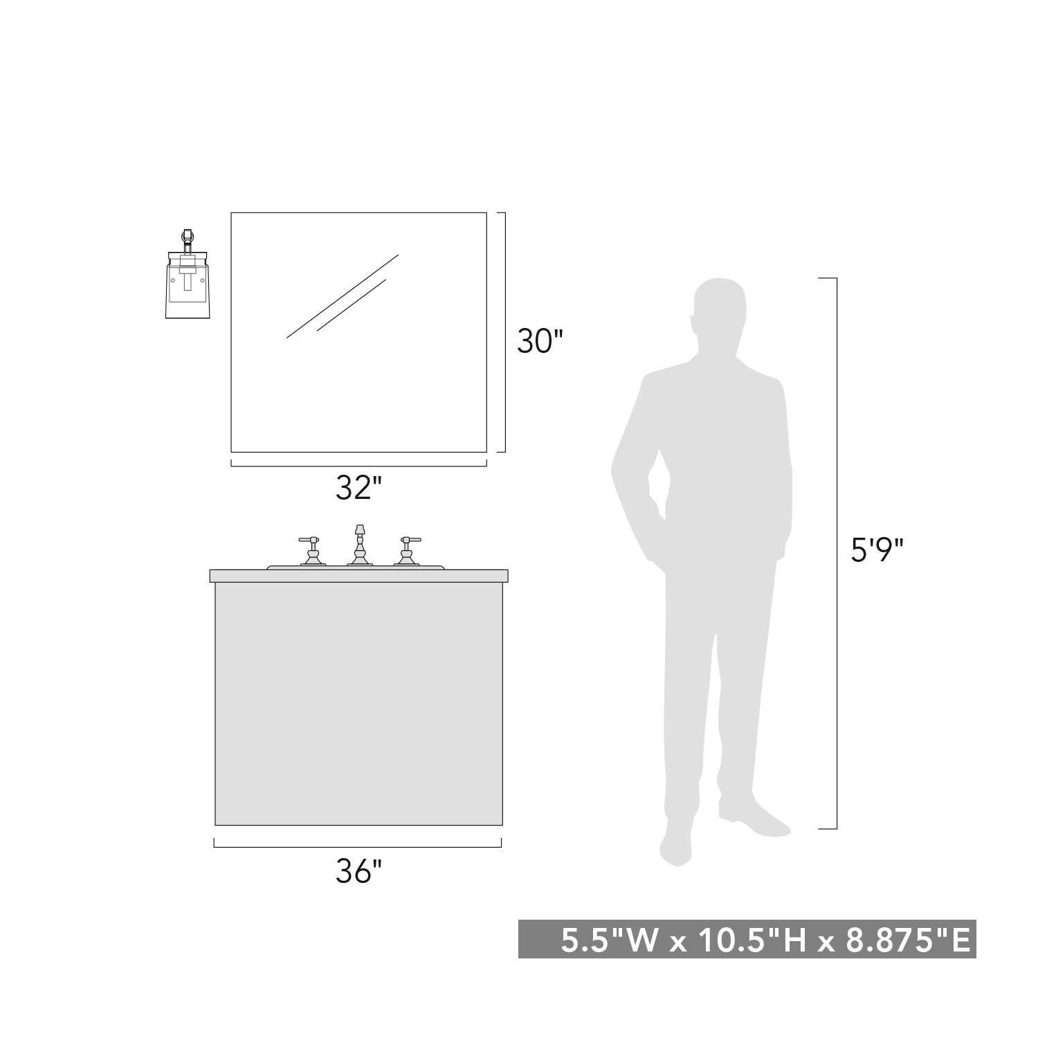 Shown in Black finish and Clear Frosted Artisan glass