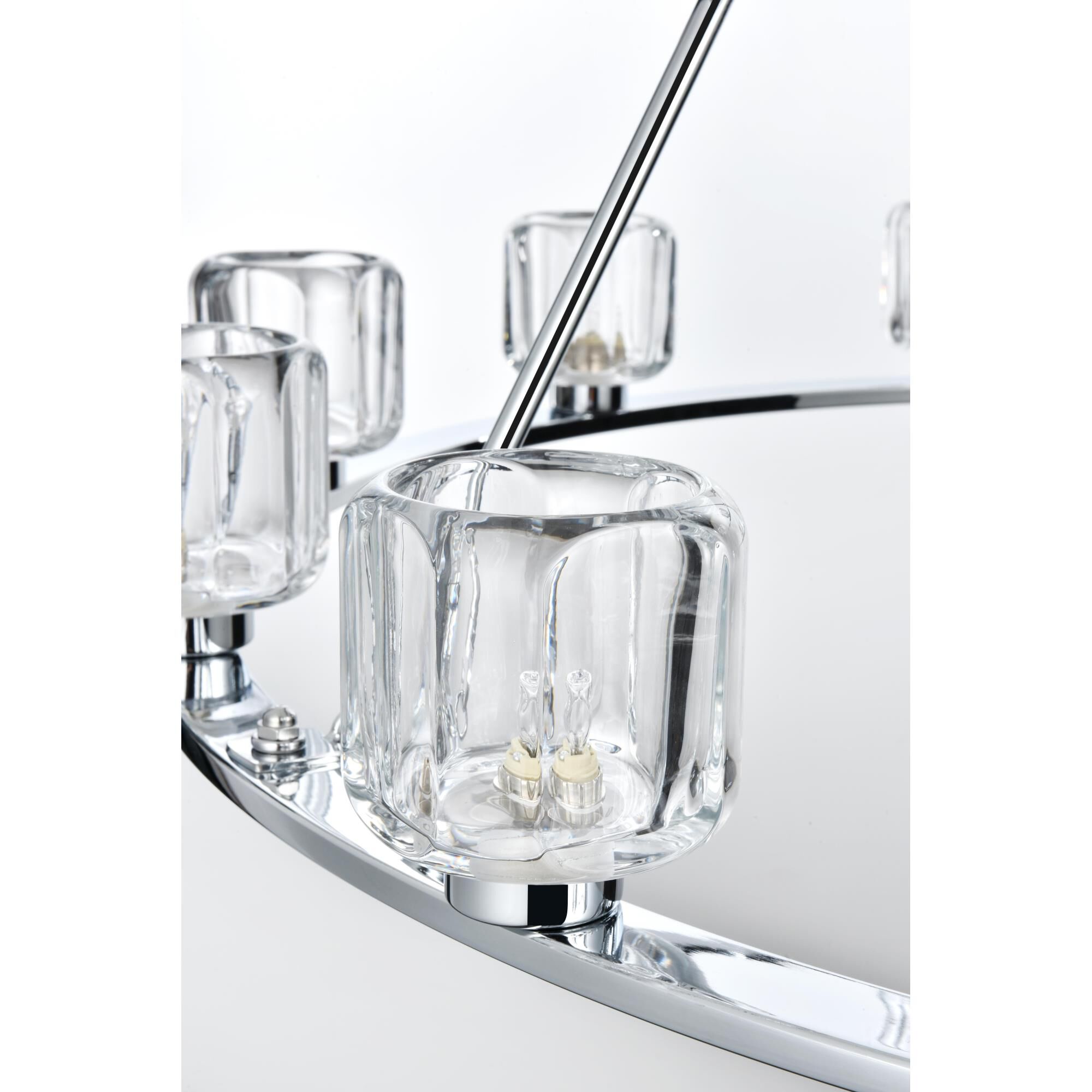 Shown in Chrome  finish and Clear glass