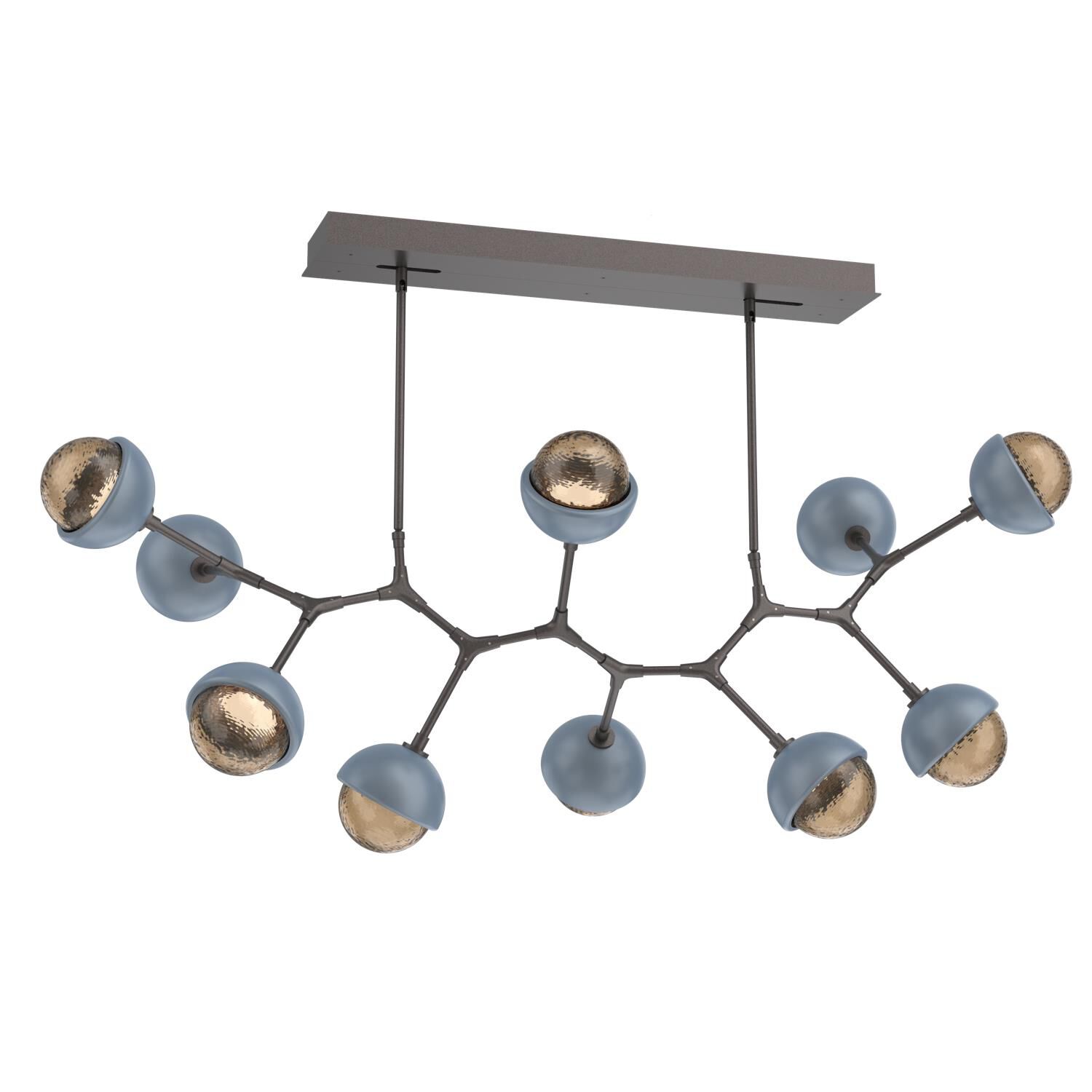 Shown in Graphite finish and Bronze glass and Poppy Blue accent