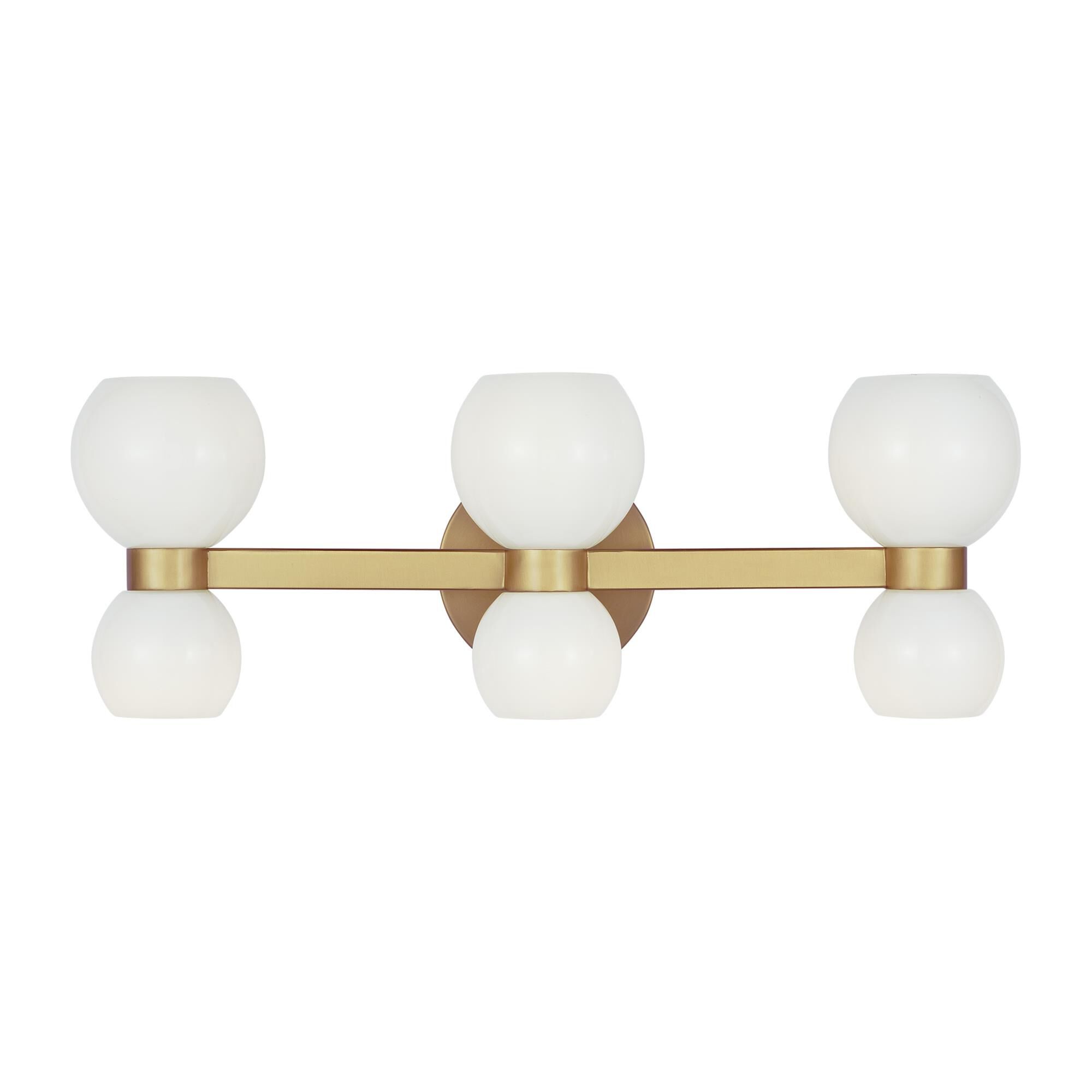 Shown in Burnished Brass finish and Milk White Glass s shade