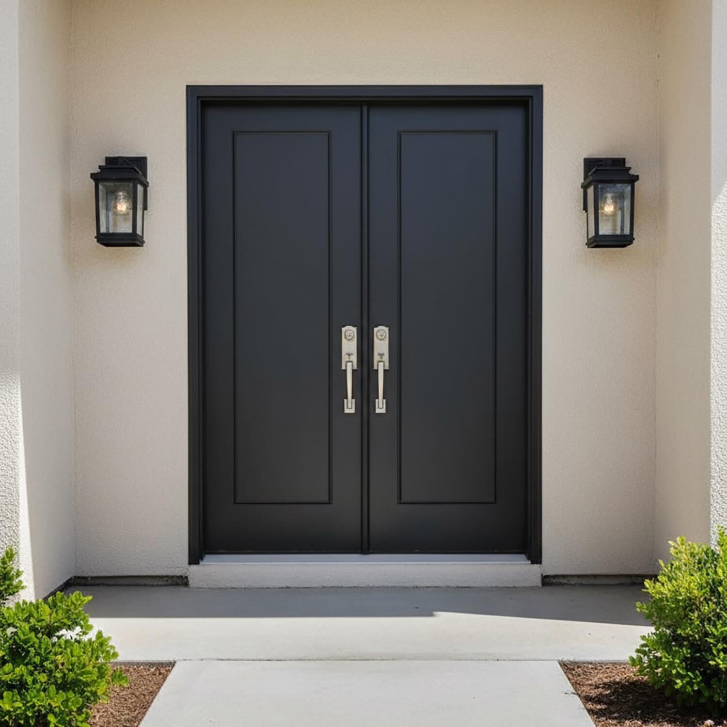 Shown in Black finish and Clear glass