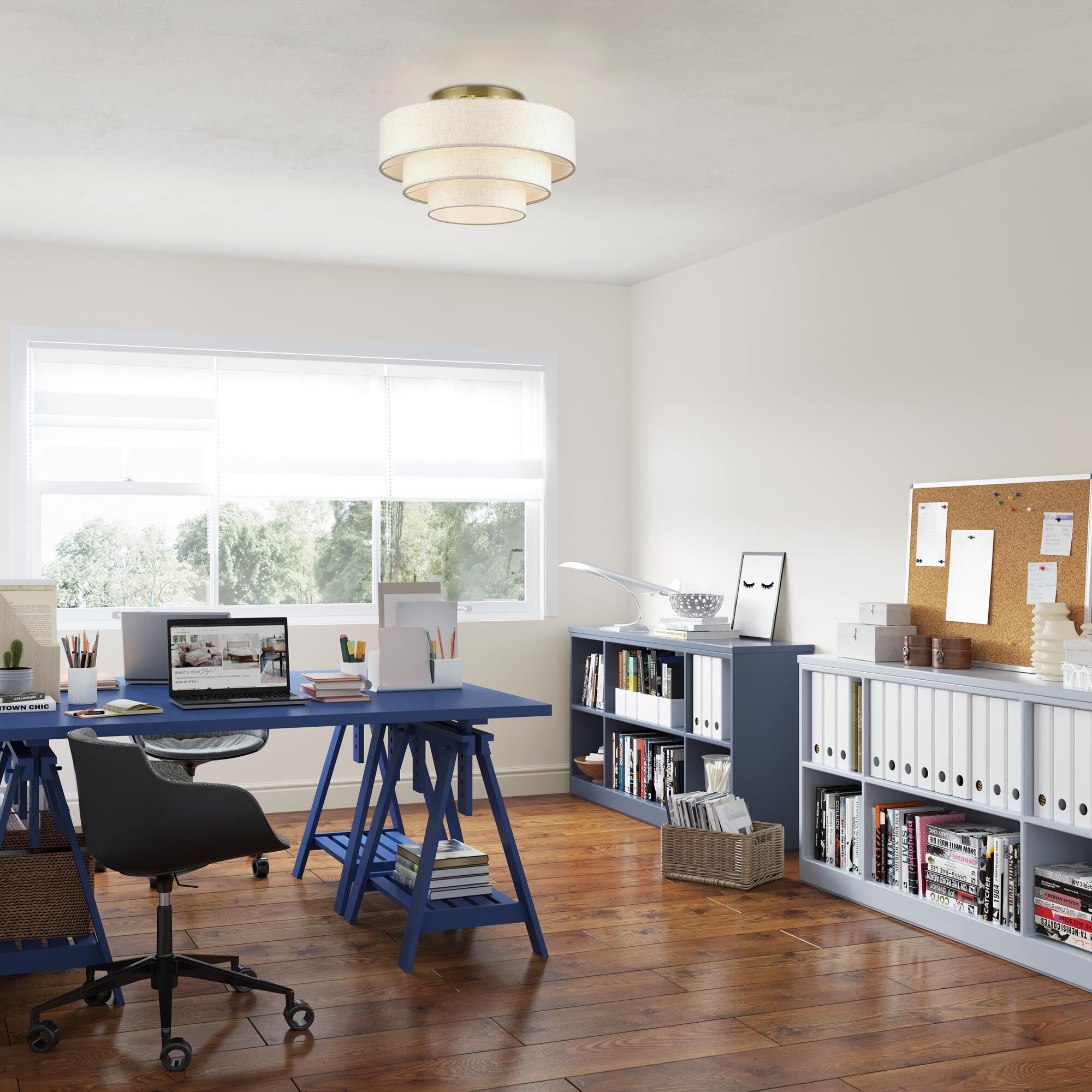 Manorwood 21 Inch Semi Flush Mount by Livex Lighting