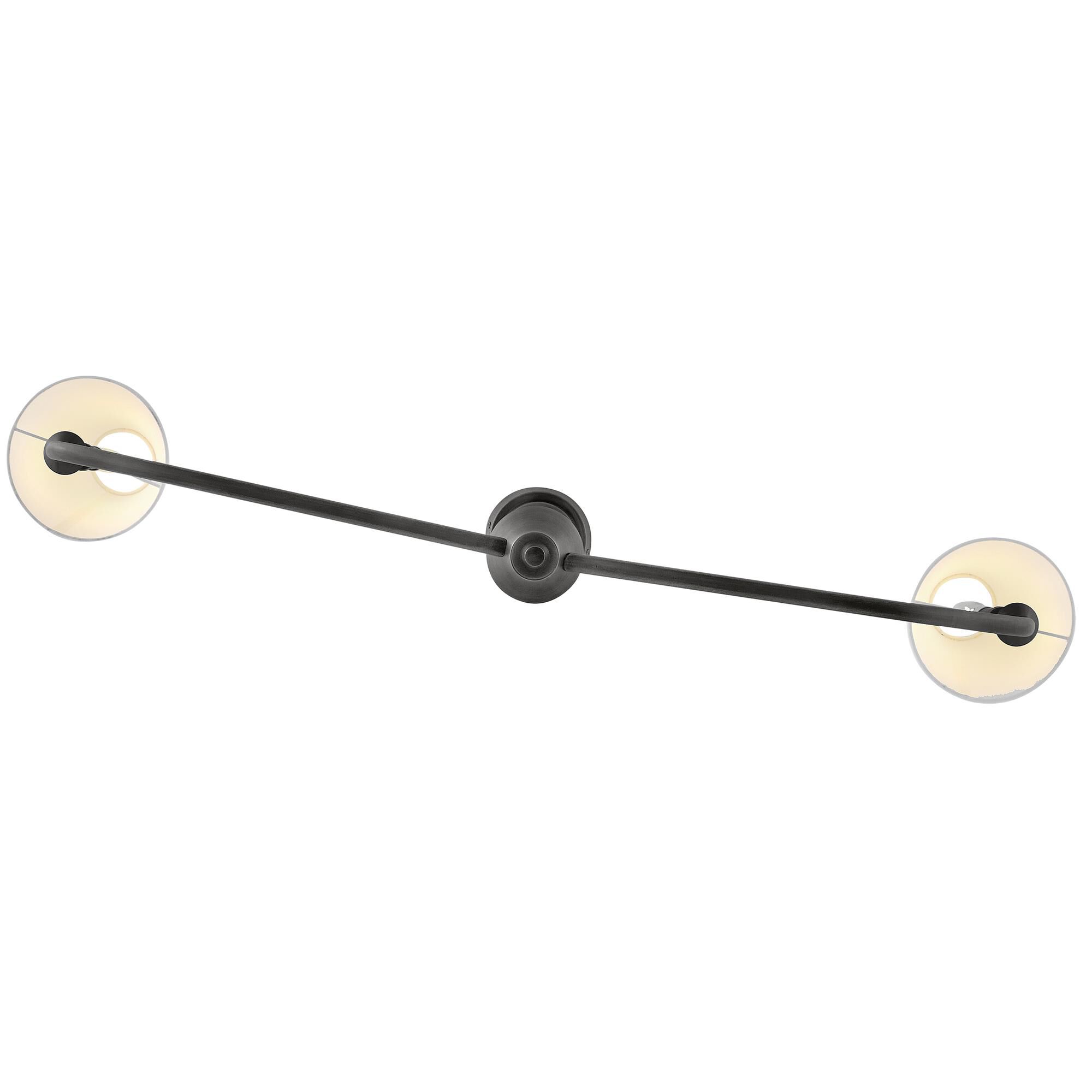 Shown in Blackened Brass finish and Off-White Linen shade