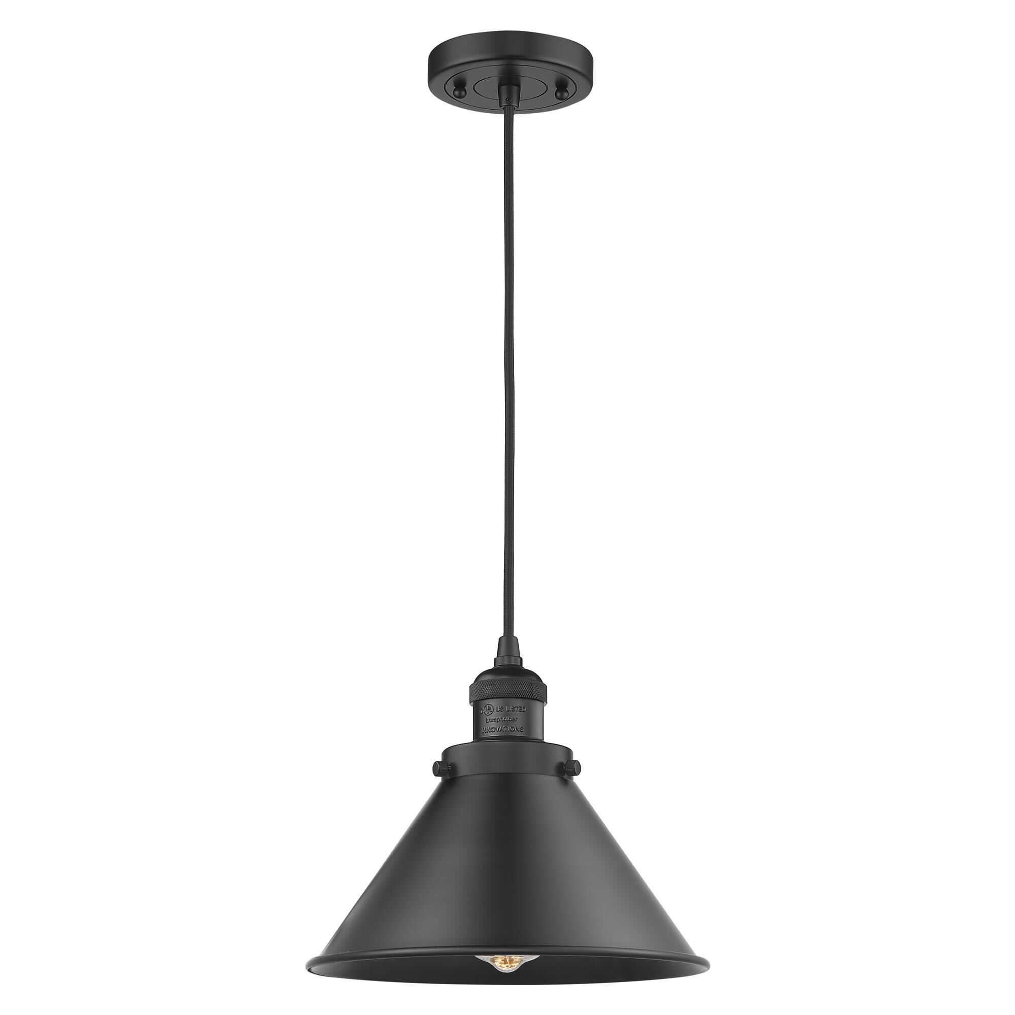 Shown in Matte Black finish and Matte Black shade