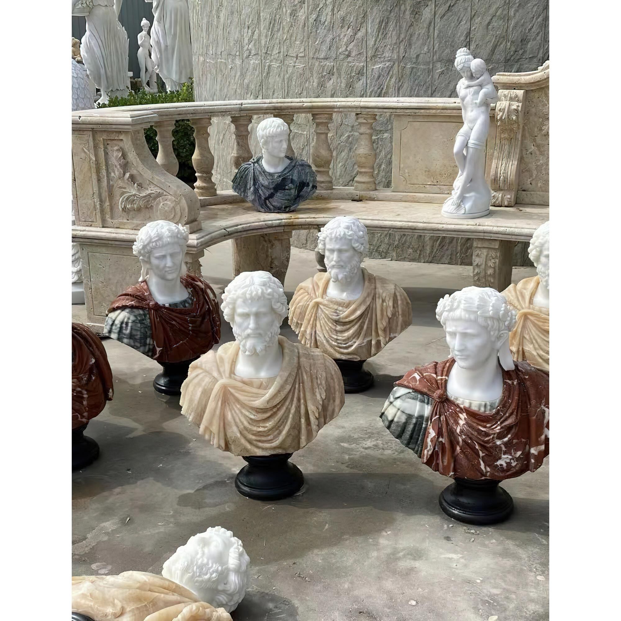 Thanos Marble Bust Sculpture by Currey and Company