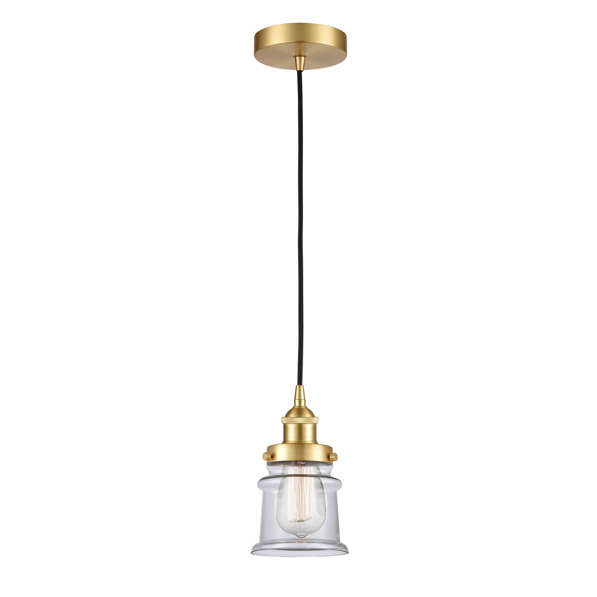 Shown in Satin Gold finish and Clear Small Canton glass