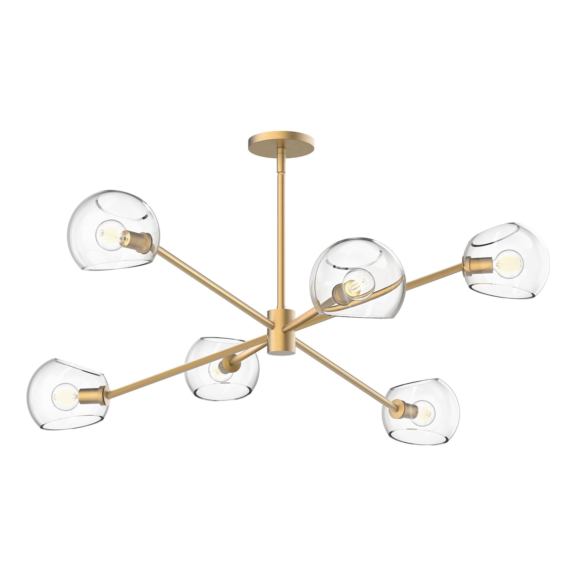 Shown in Brushed Gold finish and Clear glass