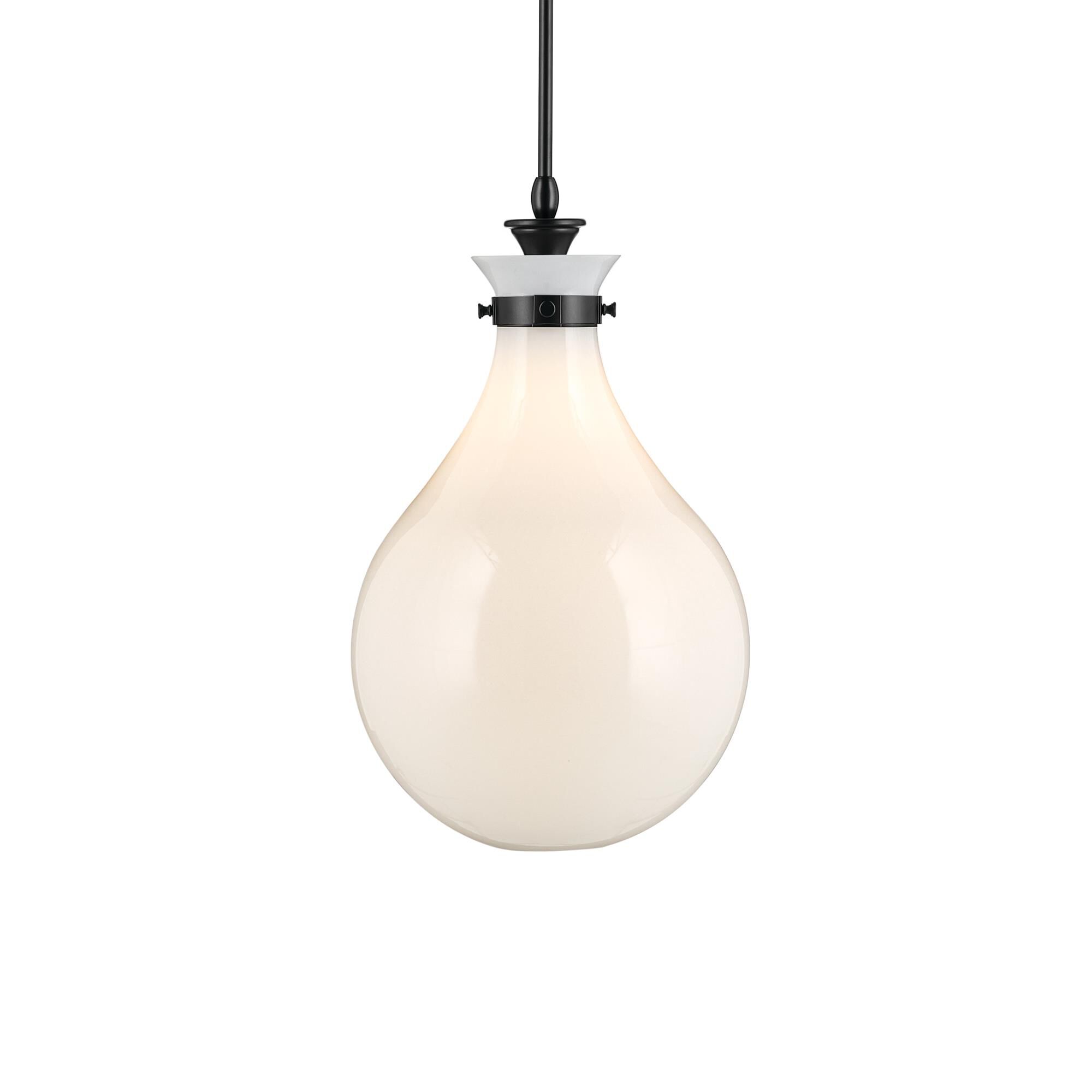 Shown in Black finish and Opal glass