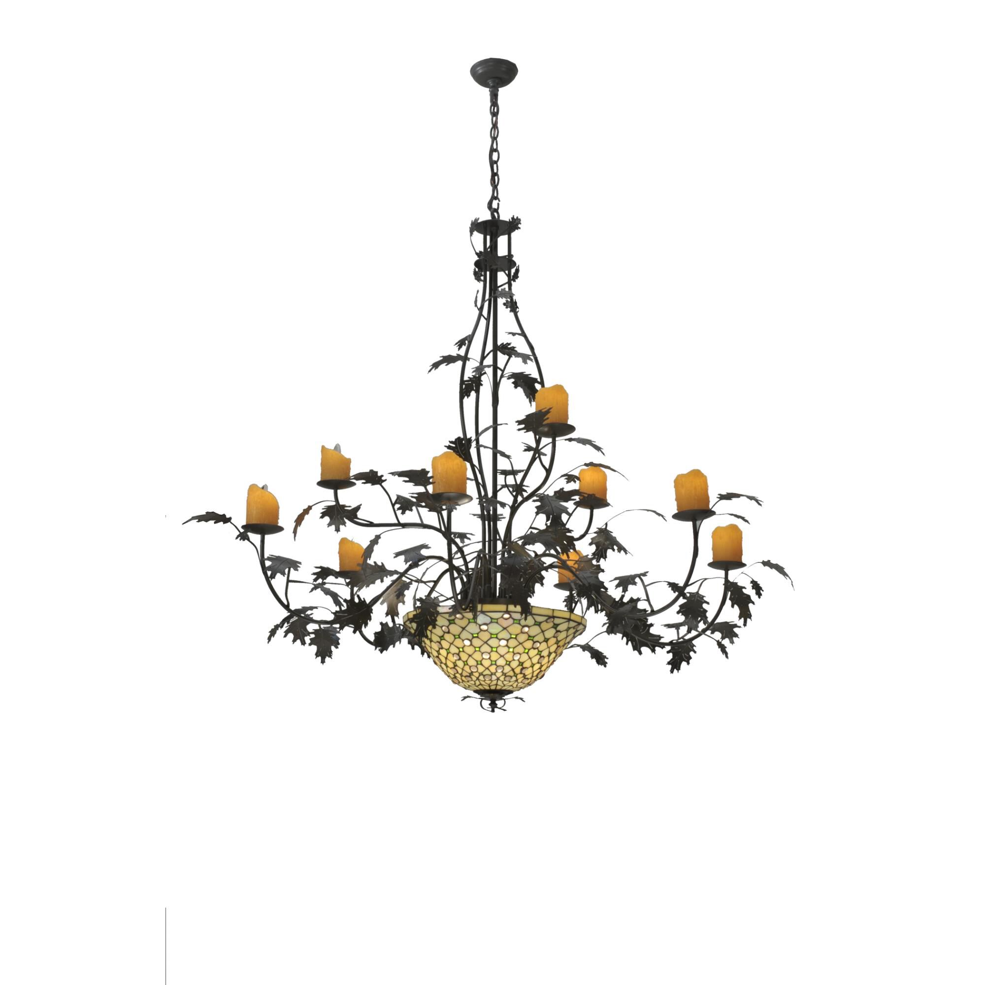 Diamond And Jewel Oak Leaf 63 Inch 9 Light Chandelier by Meyda Lighting