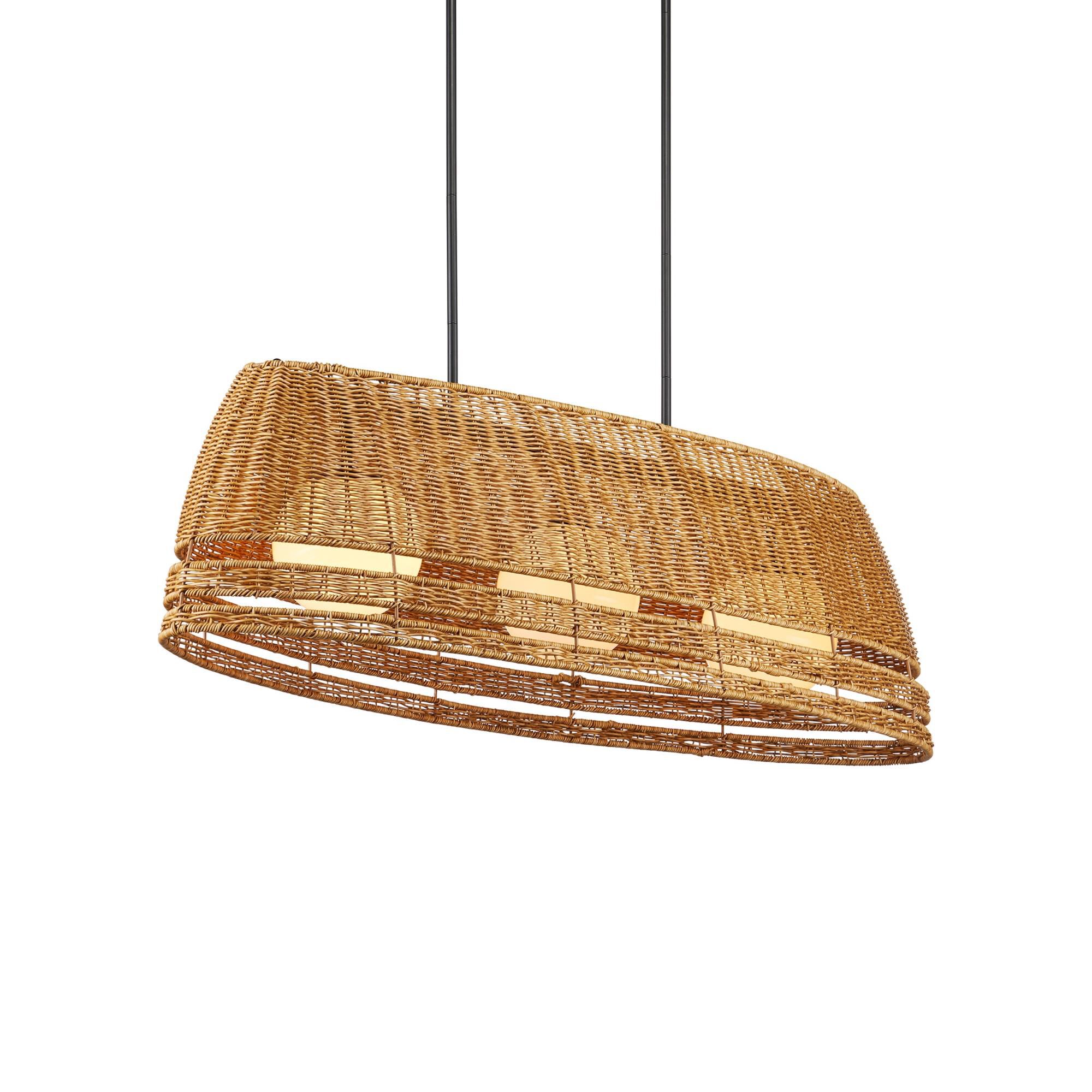 Shown in Natural, Black and Frosted White finish and Natural Faux Sea Grass shade