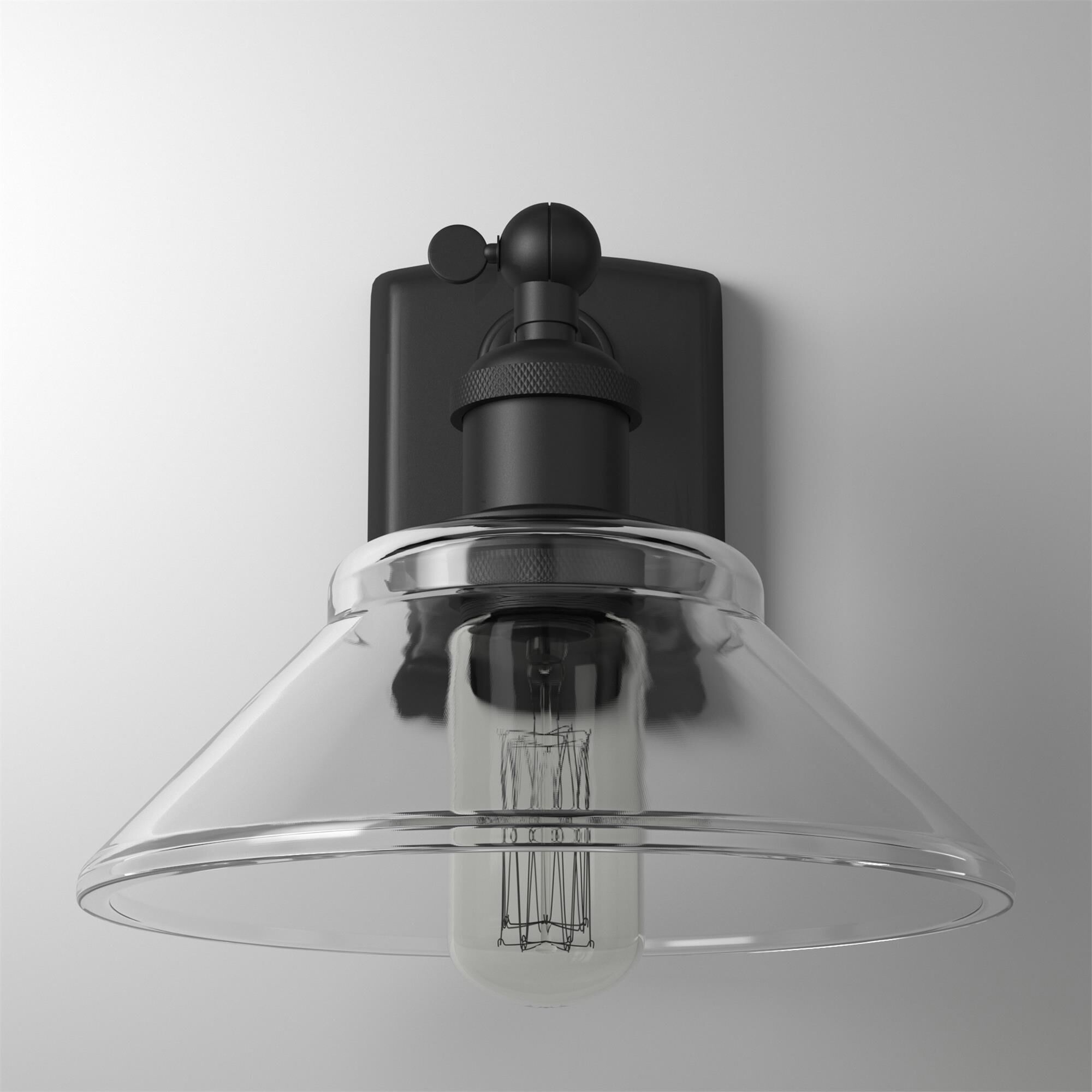 Shown in Matte Black finish and Clear glass