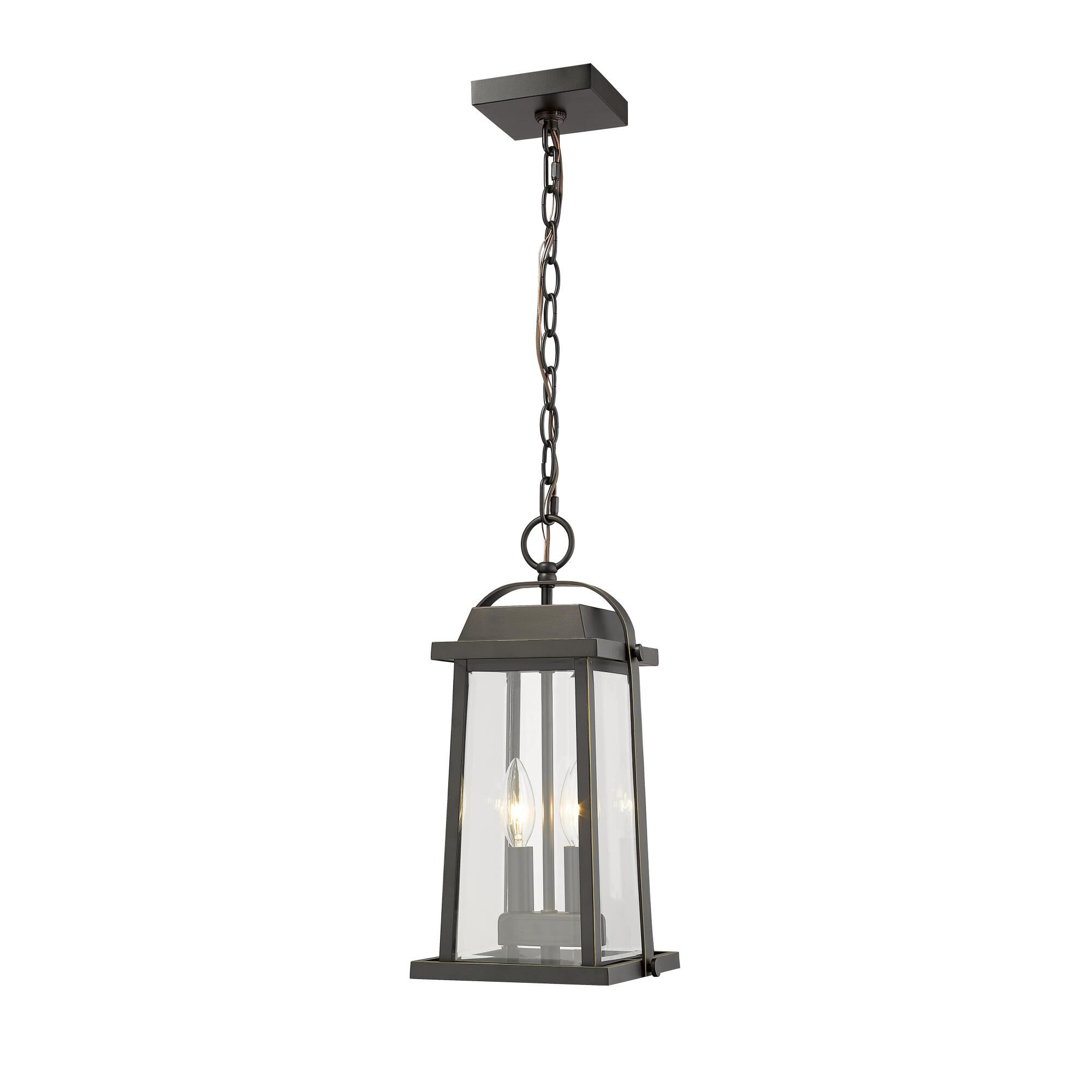 Millworks 15 Inch Tall 2 Light Outdoor Hanging Lantern by Z-Lite