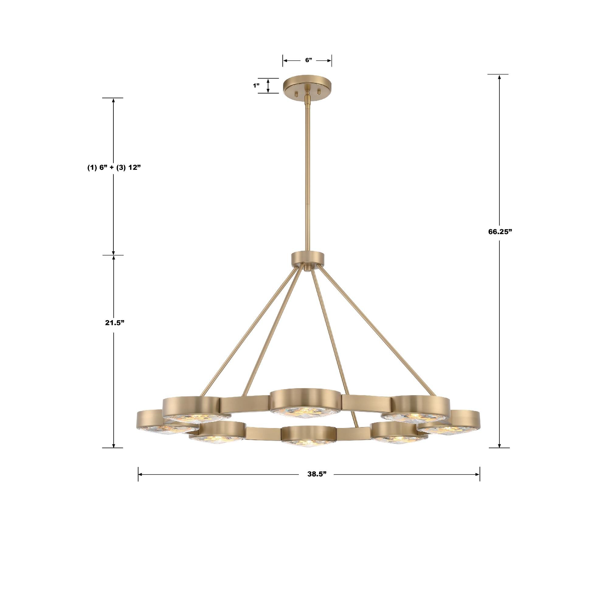 Shown in Modern Gold finish and Glass shade