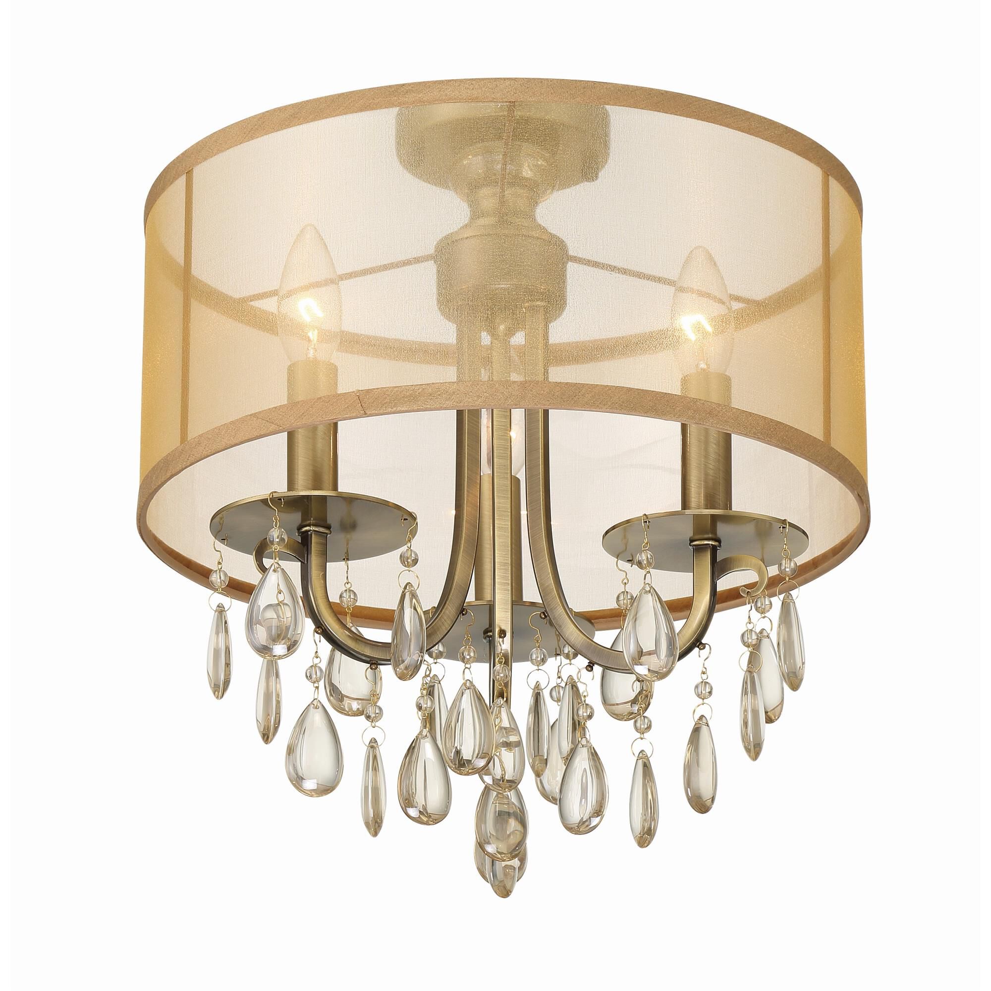 Hampton 14 Inch 3 Light Mini Chandelier by Crystorama