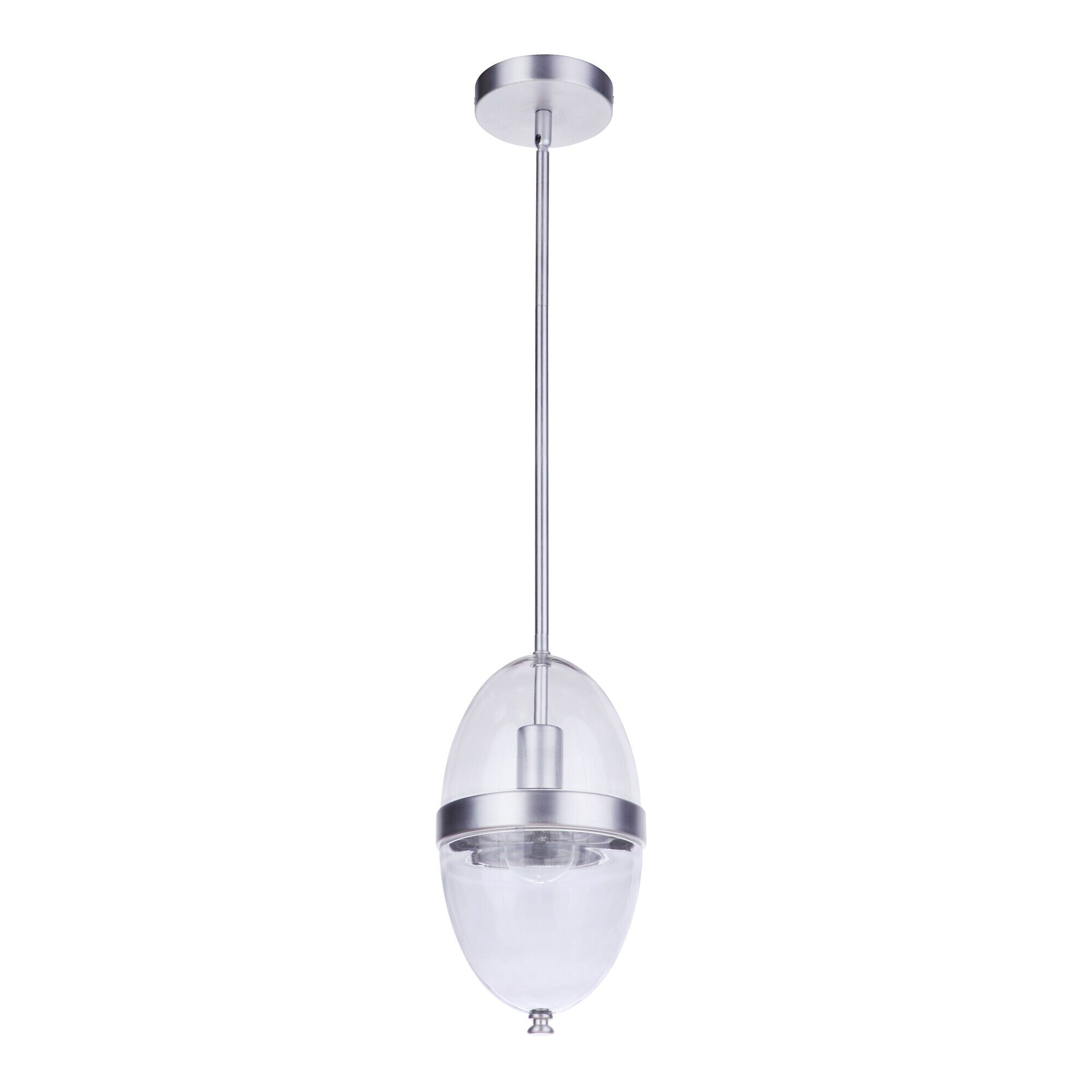 Shown in Satin Aluminum finish and Clear glass and Glass shade