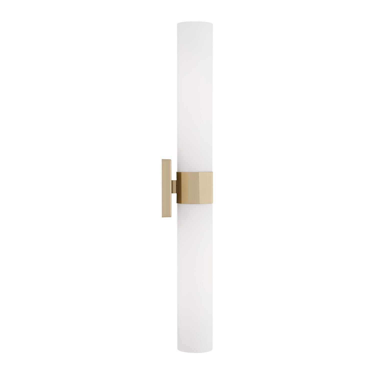 Shown in Soft Gold finish and Soft White glass