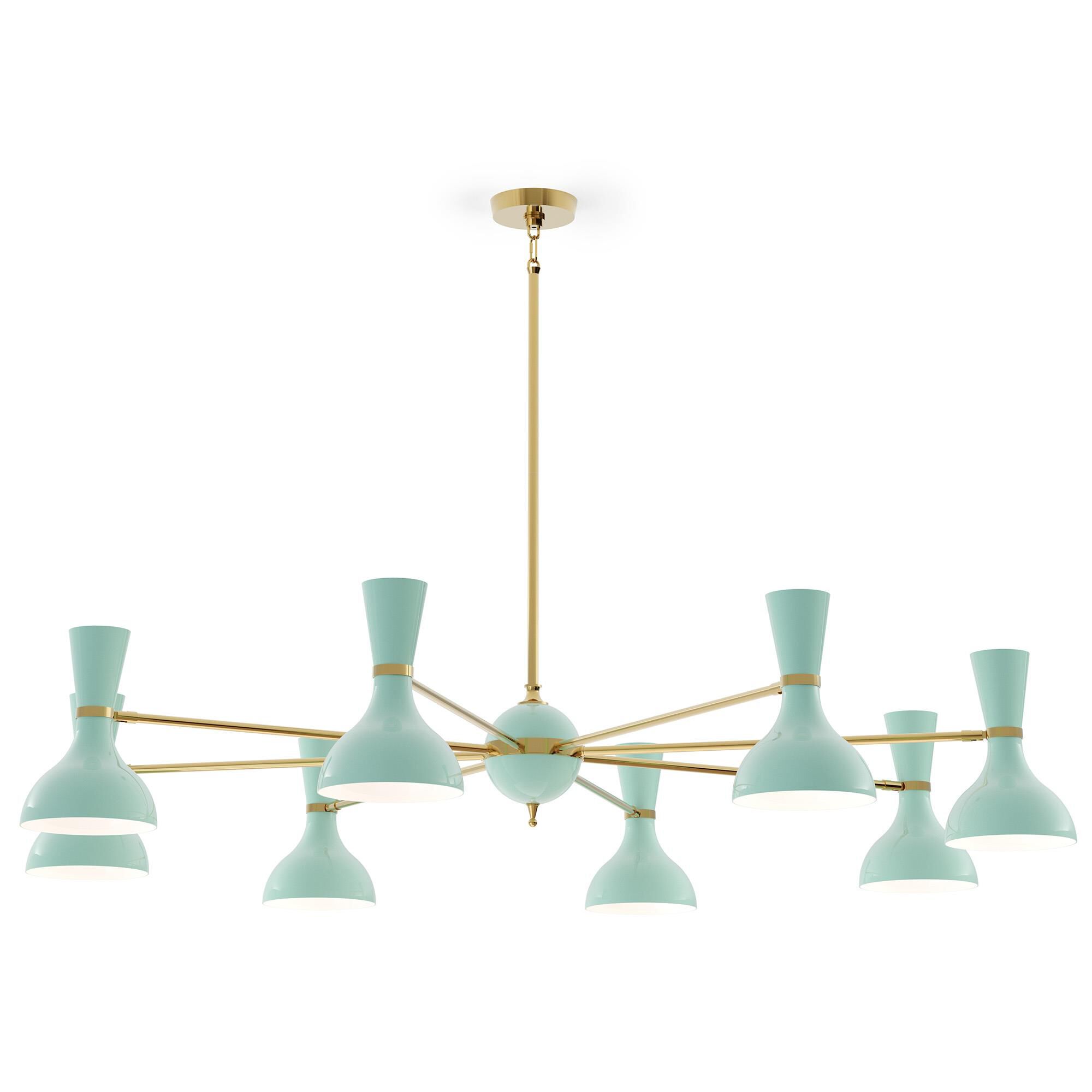 Shown in Modern Brass finish and Mint shade