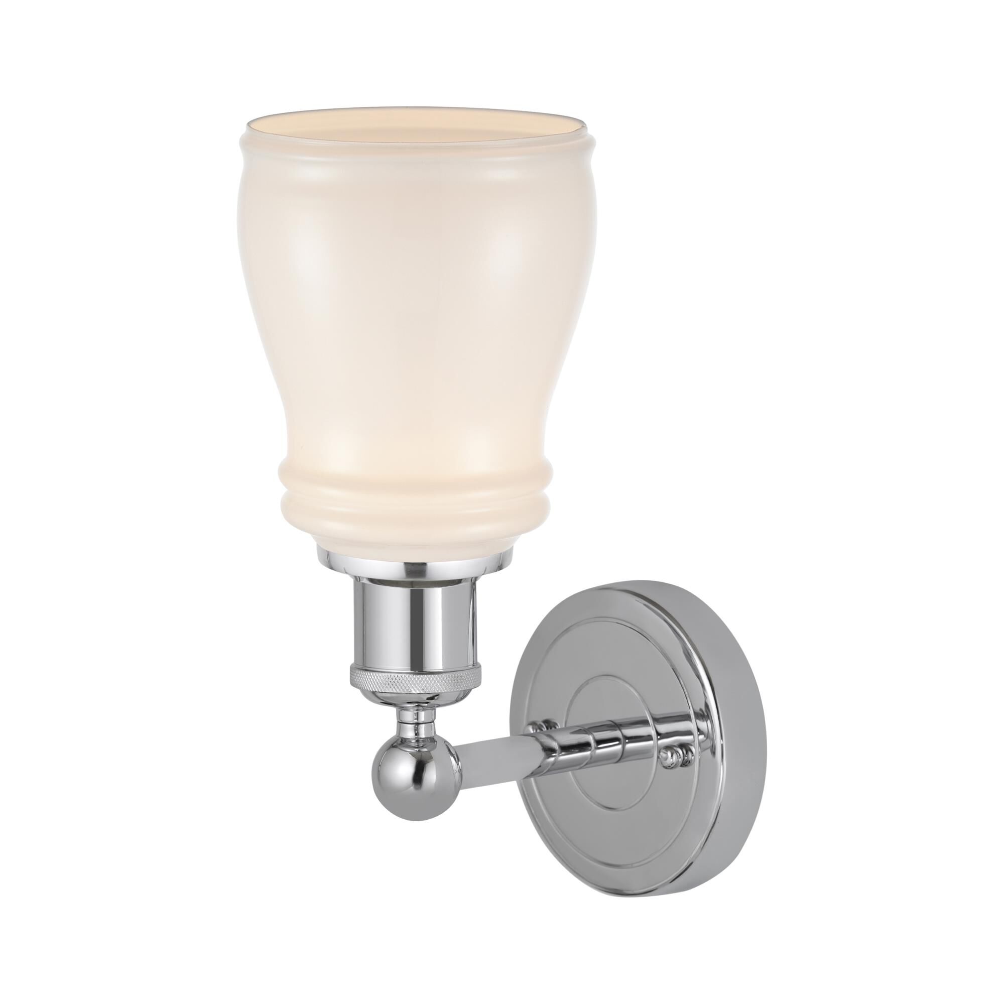 Shown in Polished Chrome  finish and White glass