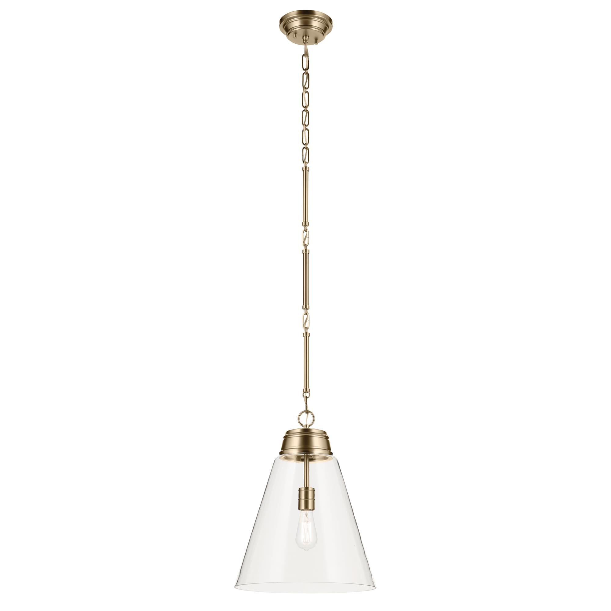Shown in Champagne Bronze finish and Clear glass