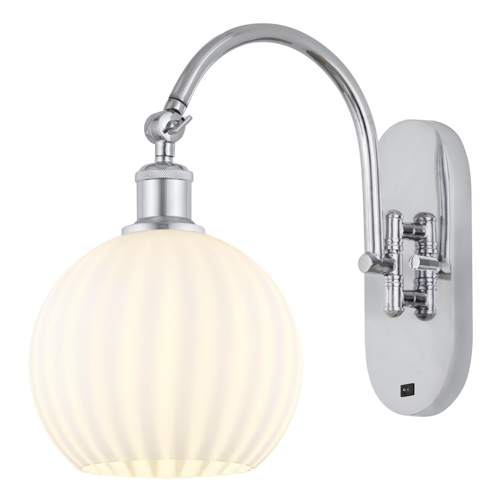 Bruno Marashlian White Venetian 8 Inch Wall Swing Lamp by Innovations Lighting