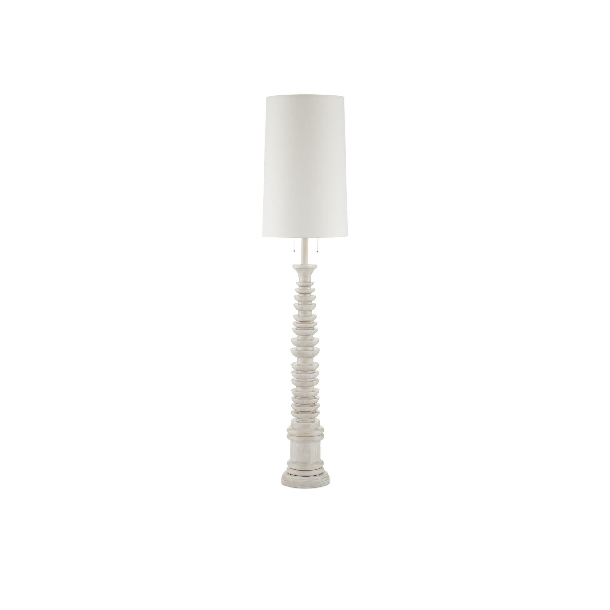 Shown in Whitewash finish and Off-White Linen shade