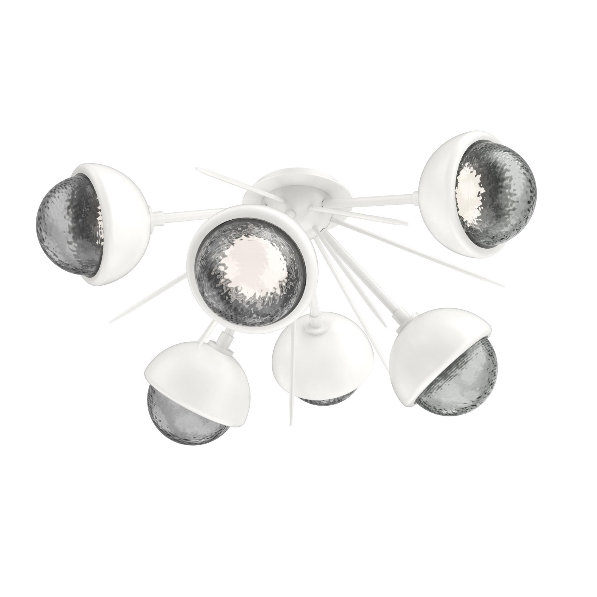 Shown in Salt White finish and Smoke glass and Metal Shade Matching Finish accent
