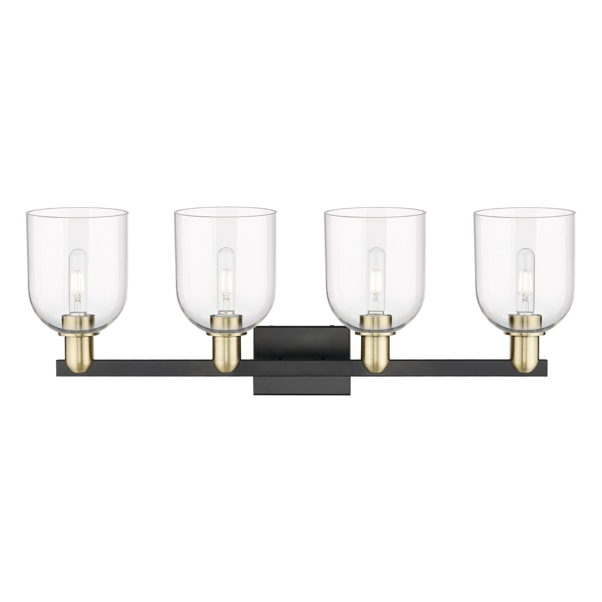 Shown in Brushed Brass finish and Light Smoke glass