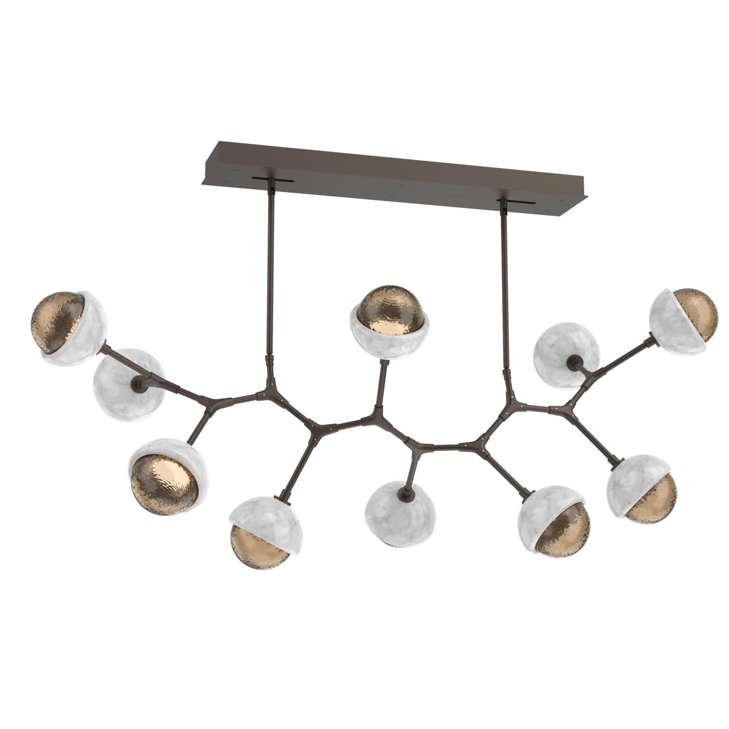 Shown in Flat Bronze finish and Bronze glass and White Marble accent