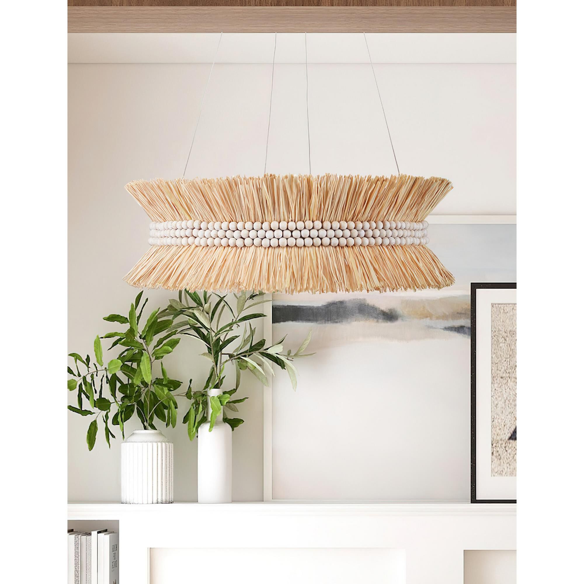 Shown in Natural Raffia and Sugar White finish