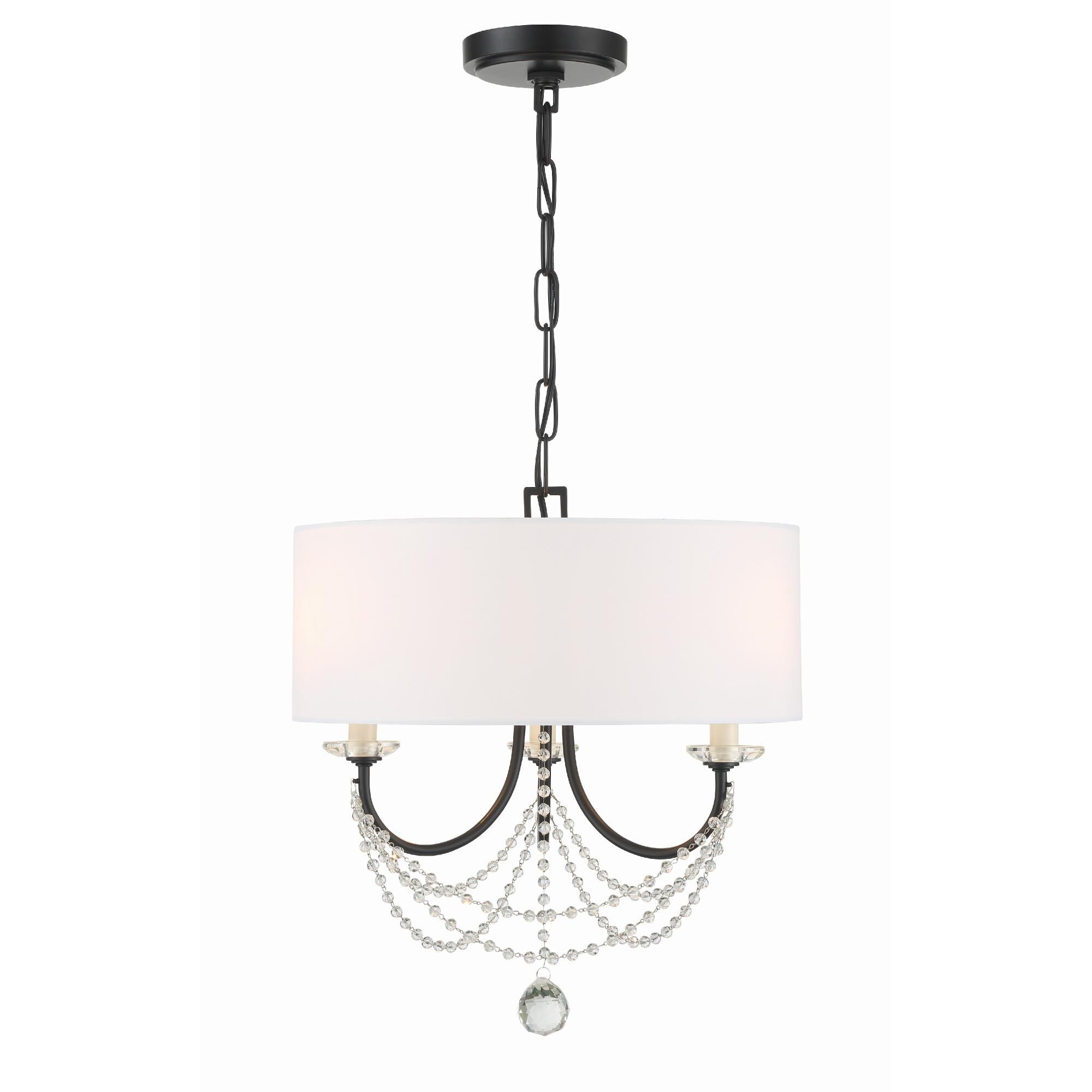 Shown in Matte Black finish and Silk glass and Silk shade