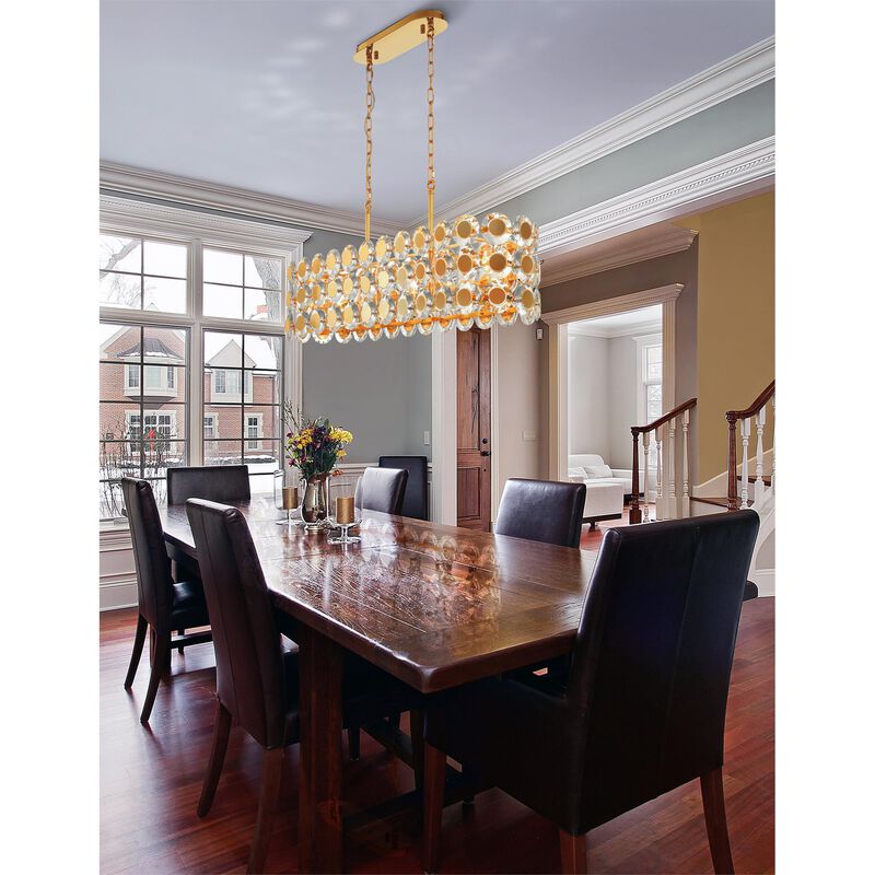 Perrene 40 Inch 8 Light Linear Suspension Light by Eurofase Lighting