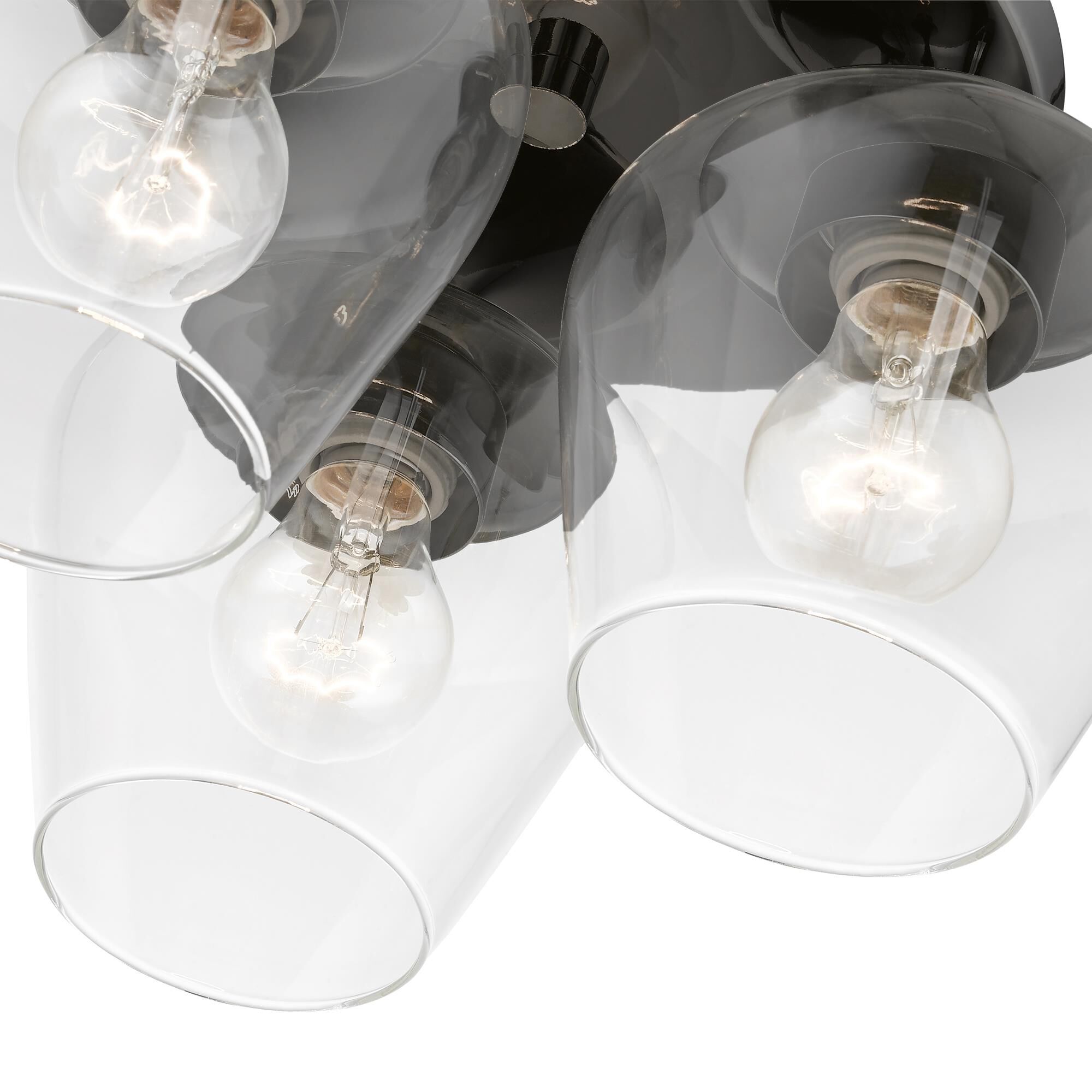 Shown in Black Chrome finish and Clear glass