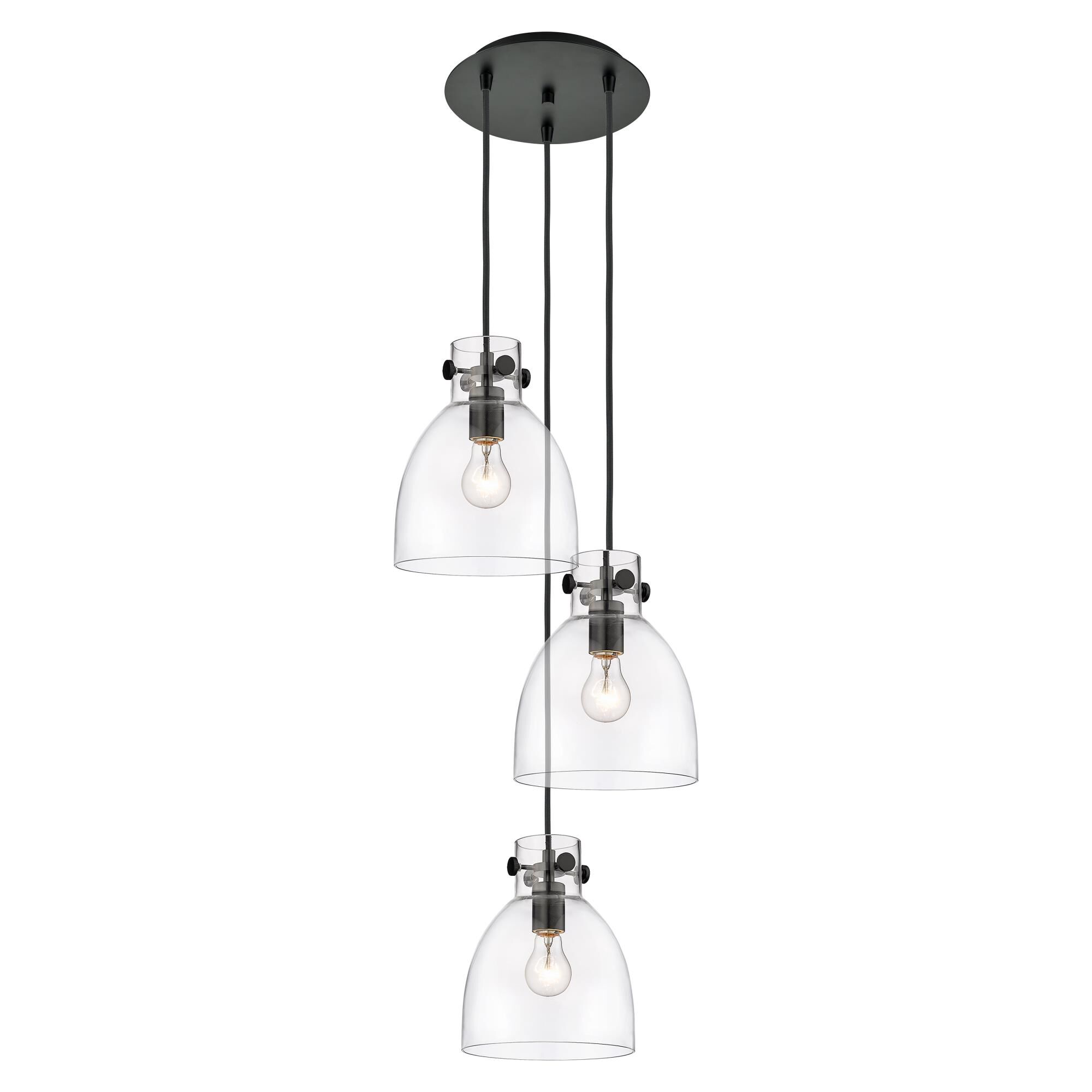 Shown in Matte Black finish and Clear glass and Clear Glass shade