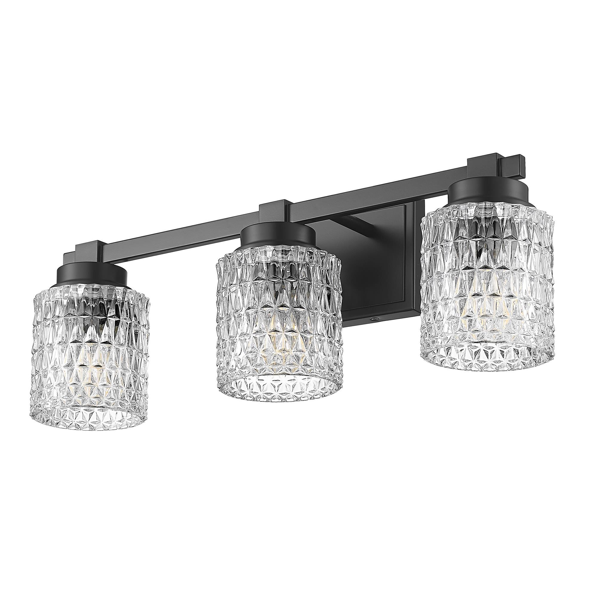 Shown in Matte Black finish and Clear Diamond glass