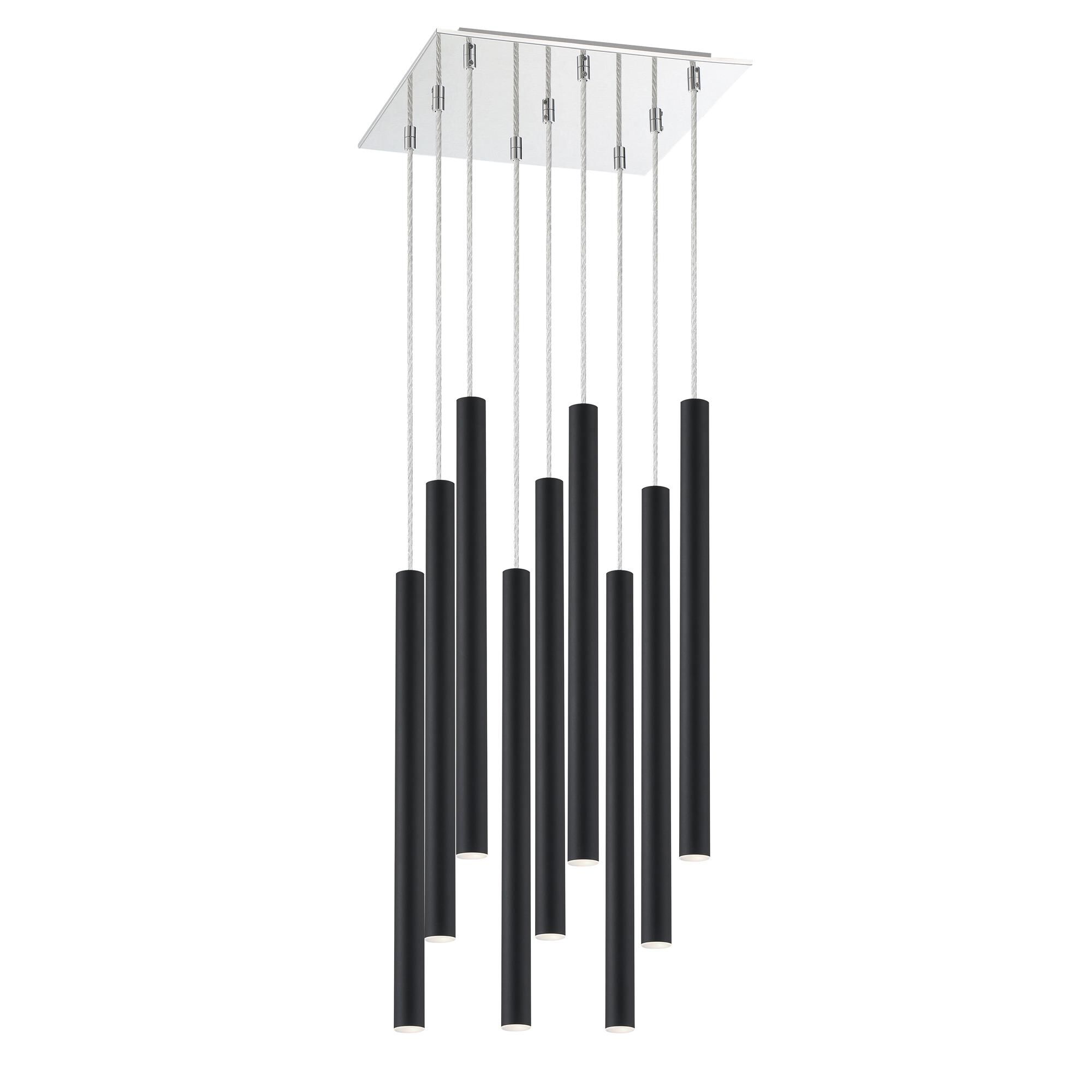 Shown in Chrome finish and Steel glass and Steel shade
