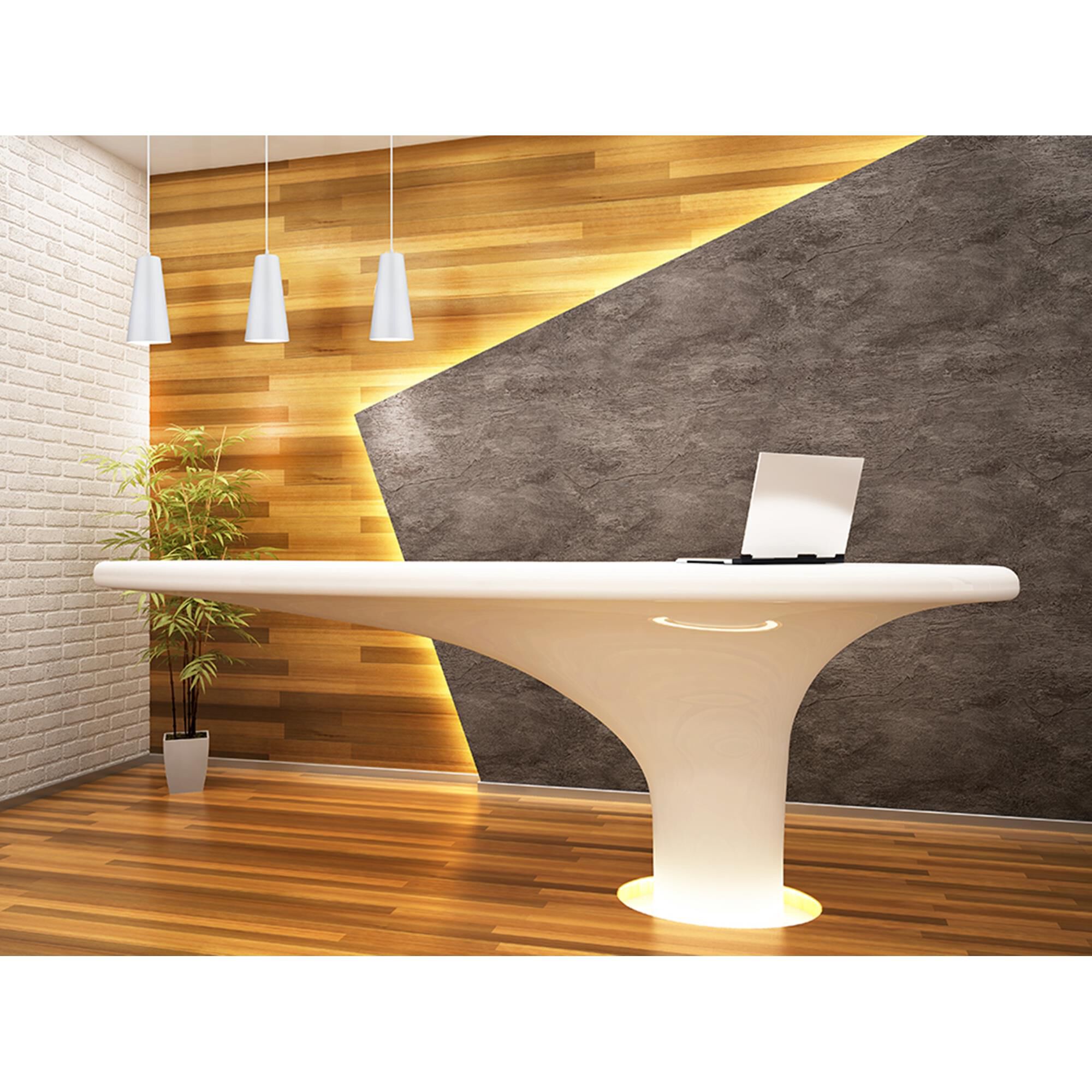 Shown in White finish and White shade